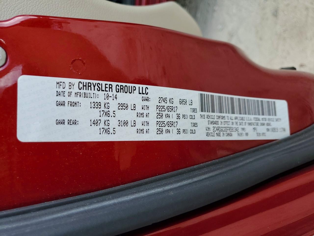 2015 Dodge Grand Caravan Sxt Red vin: 2C4RDGCG5FR591342