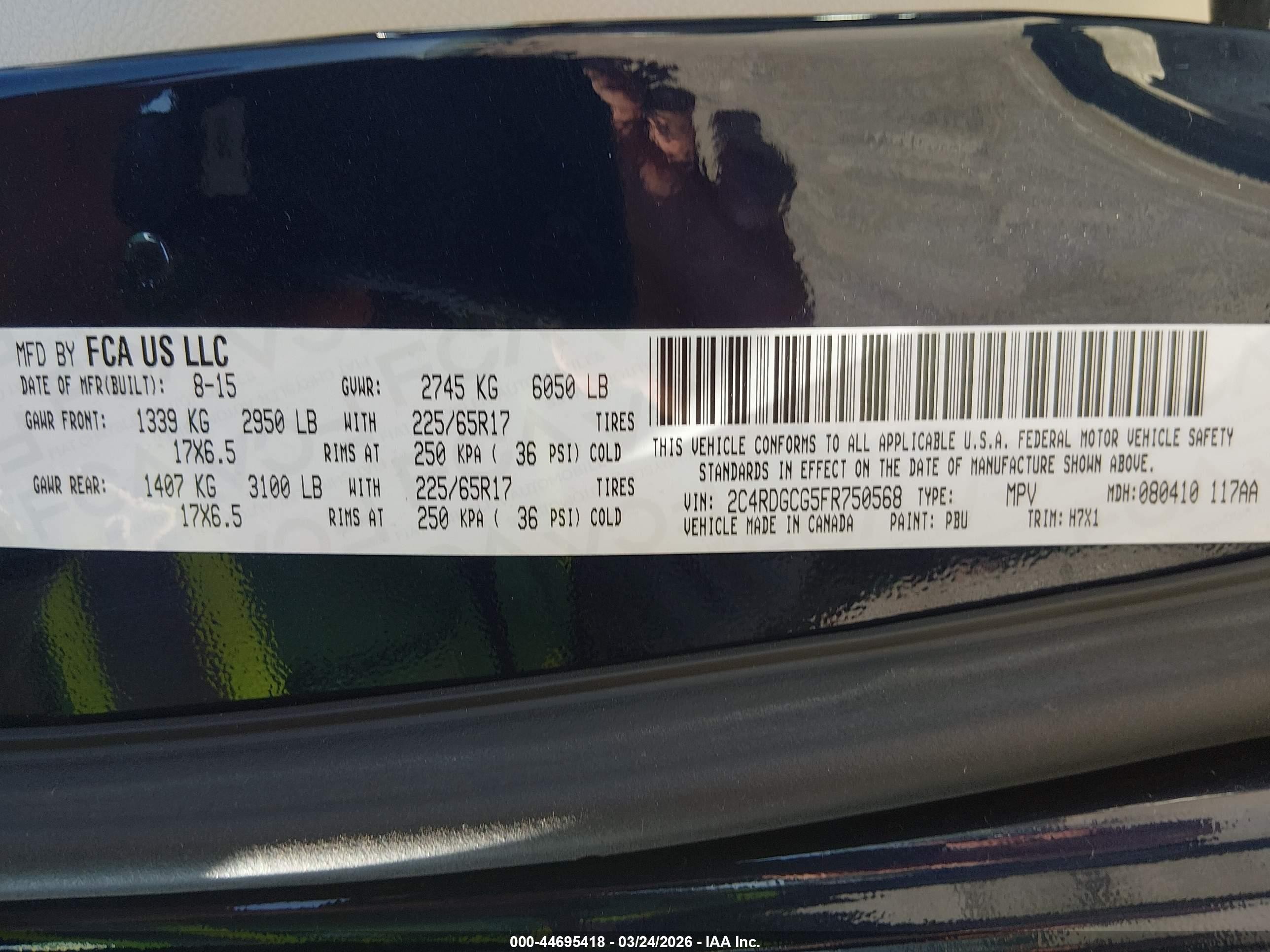 2015 Dodge Grand Caravan Sxt Синий vin: 2C4RDGCG5FR750568