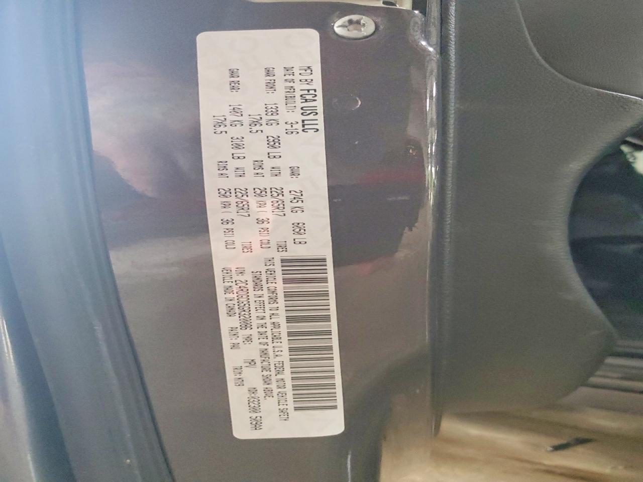 2016 Dodge Grand Caravan Sxt Серый vin: 2C4RDGCG5GR320086