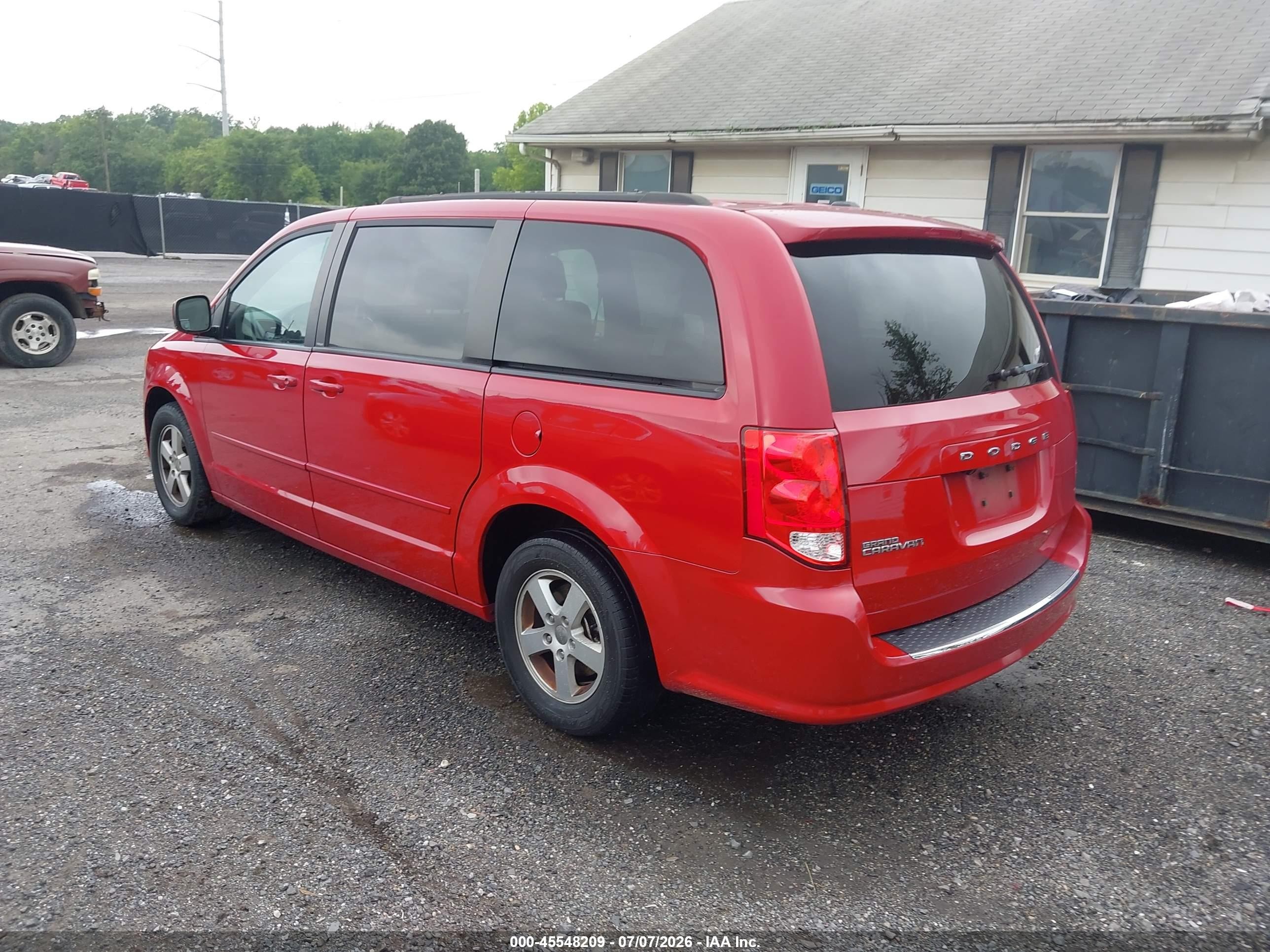 2012 Dodge Grand Caravan Sxt Red vin: 2C4RDGCG6CR249541