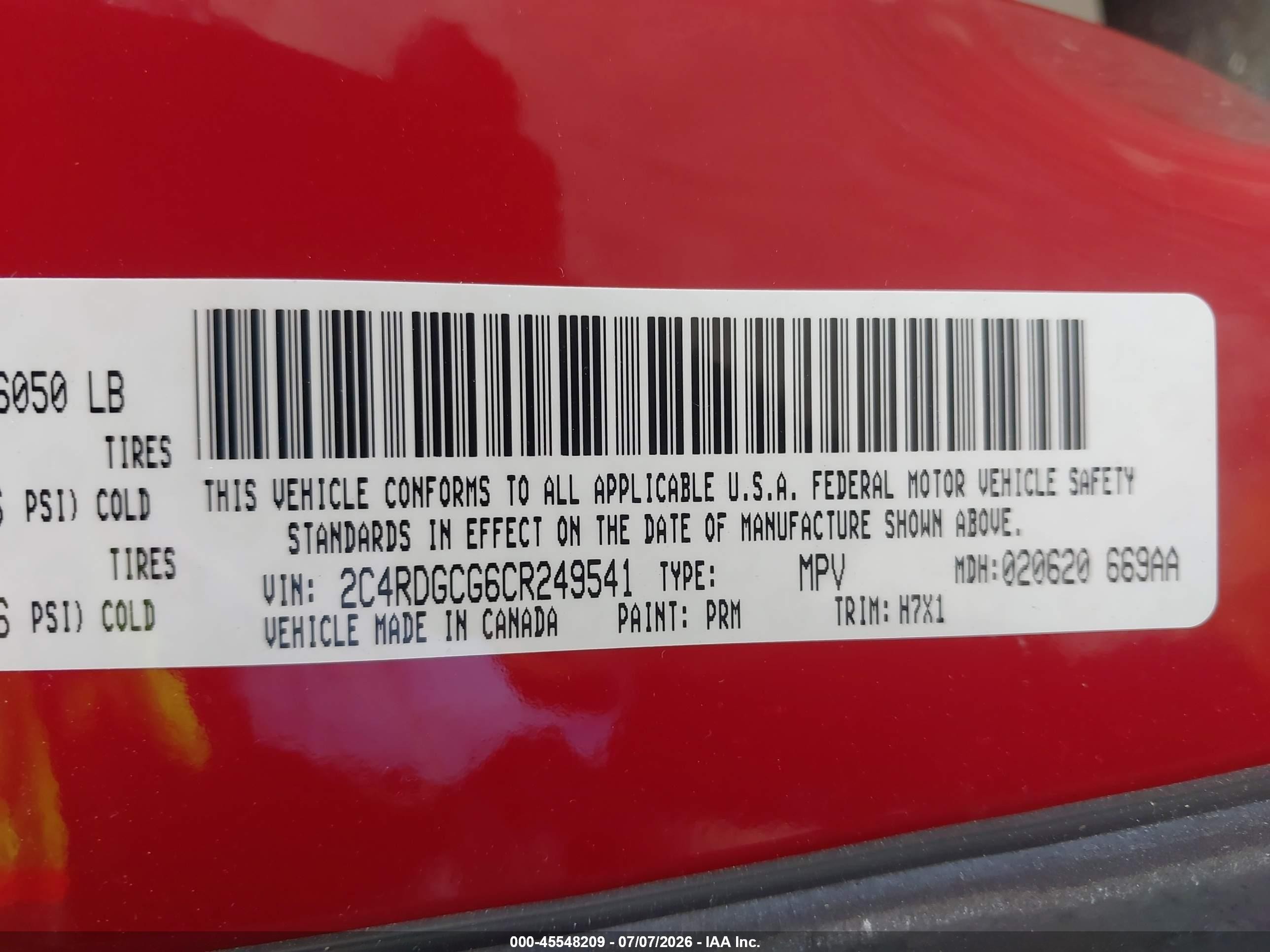2012 Dodge Grand Caravan Sxt Red vin: 2C4RDGCG6CR249541