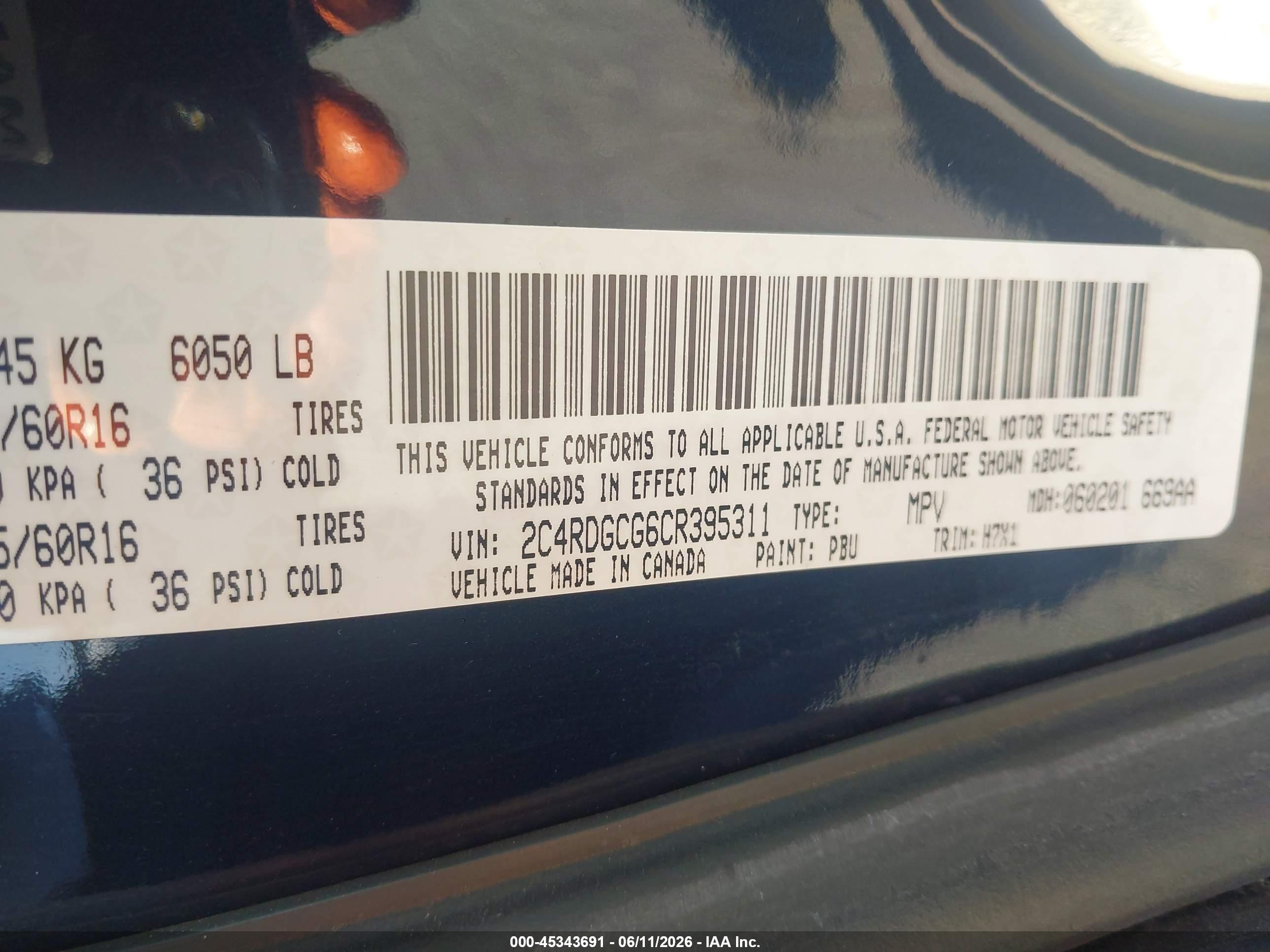 2012 Dodge Grand Caravan Sxt Blue vin: 2C4RDGCG6CR395311