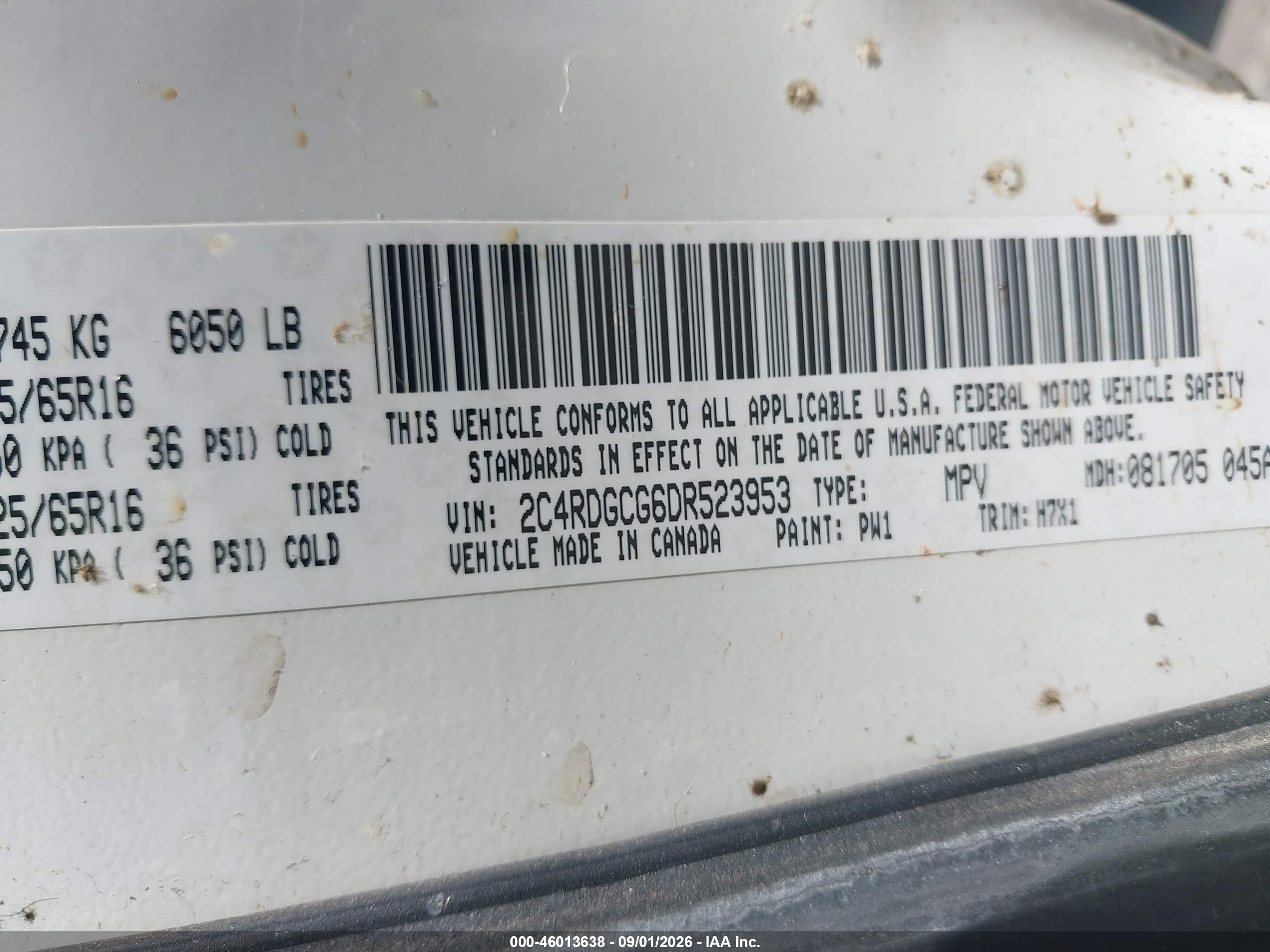 2013 Dodge Grand Caravan Sxt Белый vin: 2C4RDGCG6DR523953