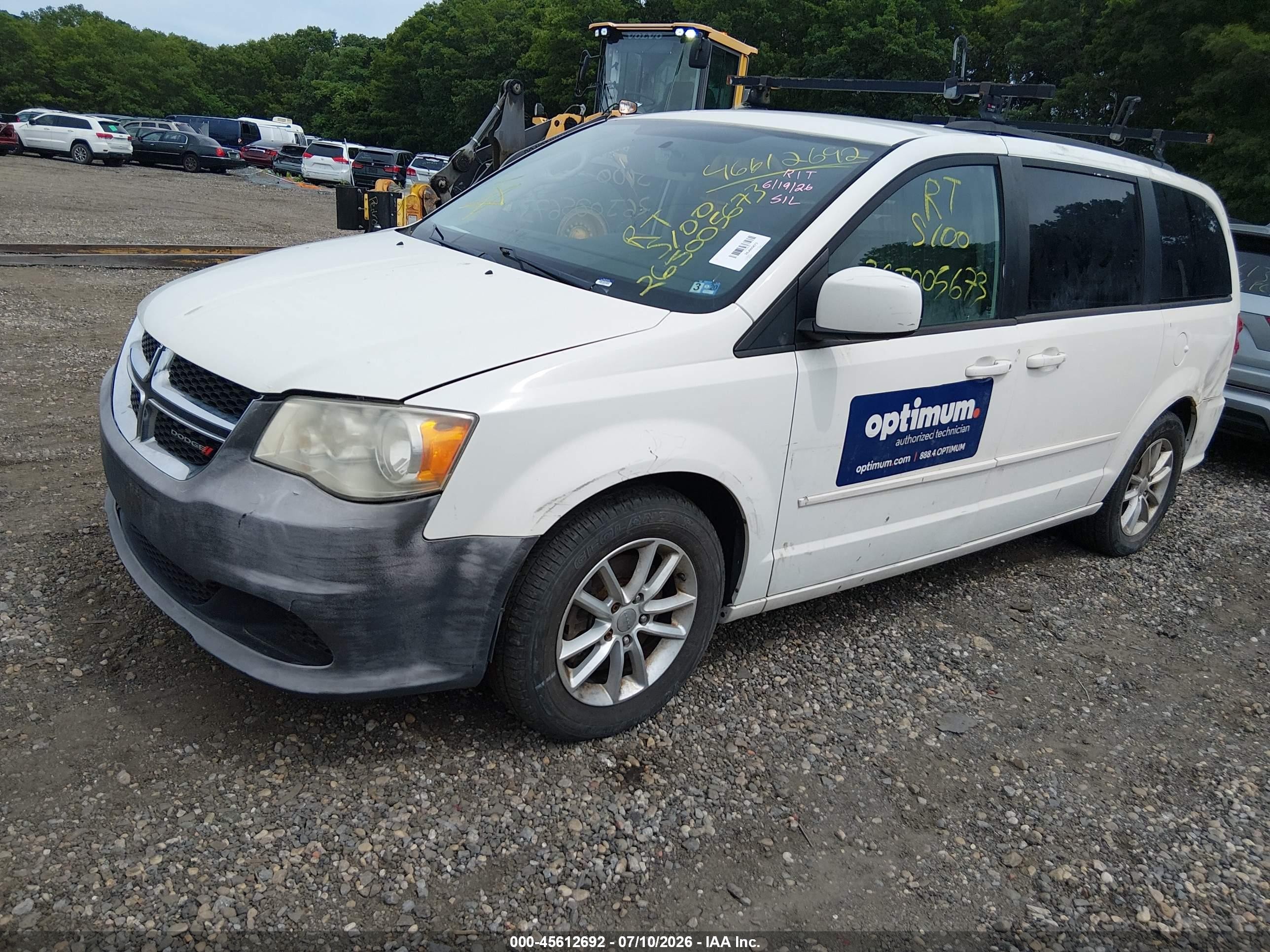 2013 Dodge Grand Caravan Sxt White vin: 2C4RDGCG6DR568049