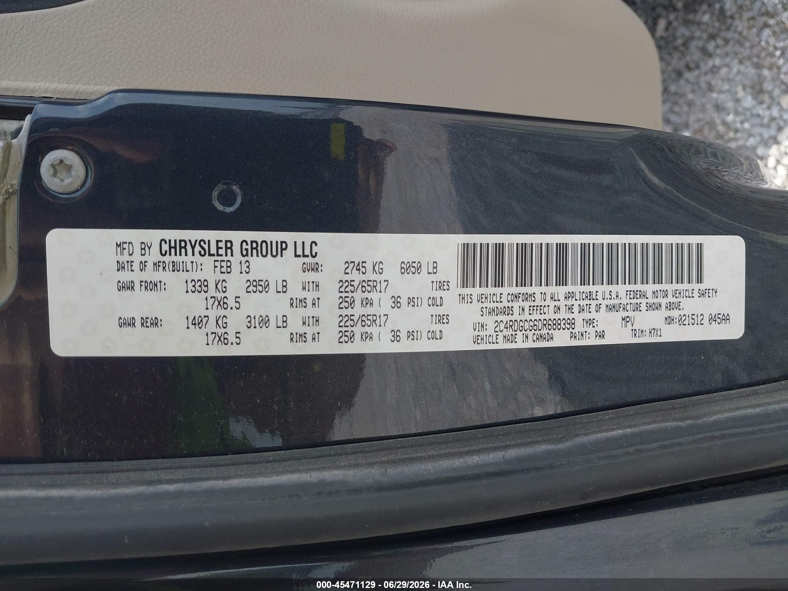 2013 Dodge Grand Caravan Sxt Dark Blue vin: 2C4RDGCG6DR688398