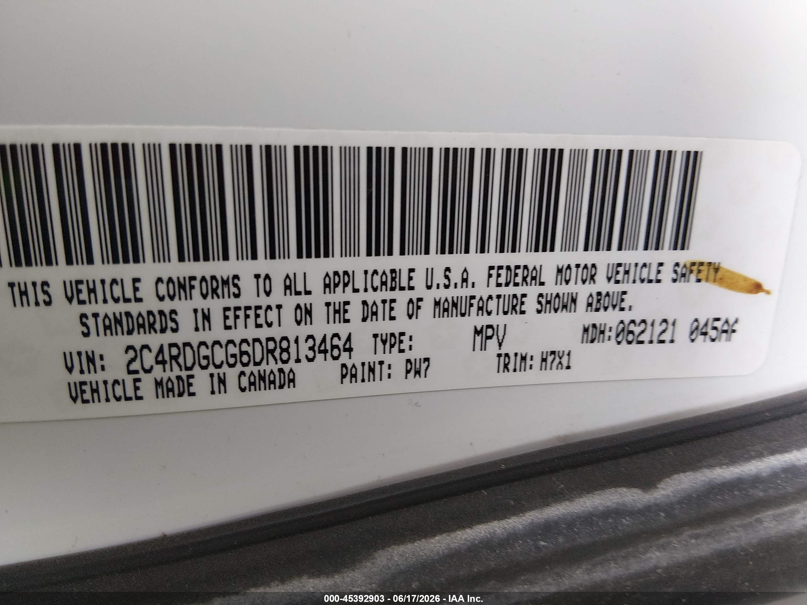 2013 Dodge Grand Caravan Sxt White vin: 2C4RDGCG6DR813464