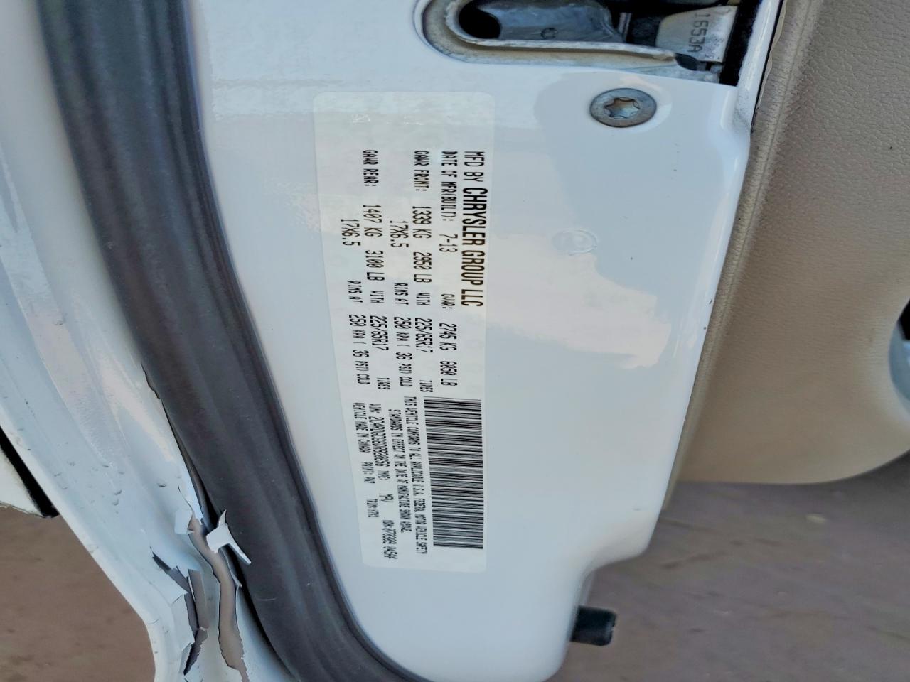 2013 Dodge Grand Caravan Sxt White vin: 2C4RDGCG6DR820656