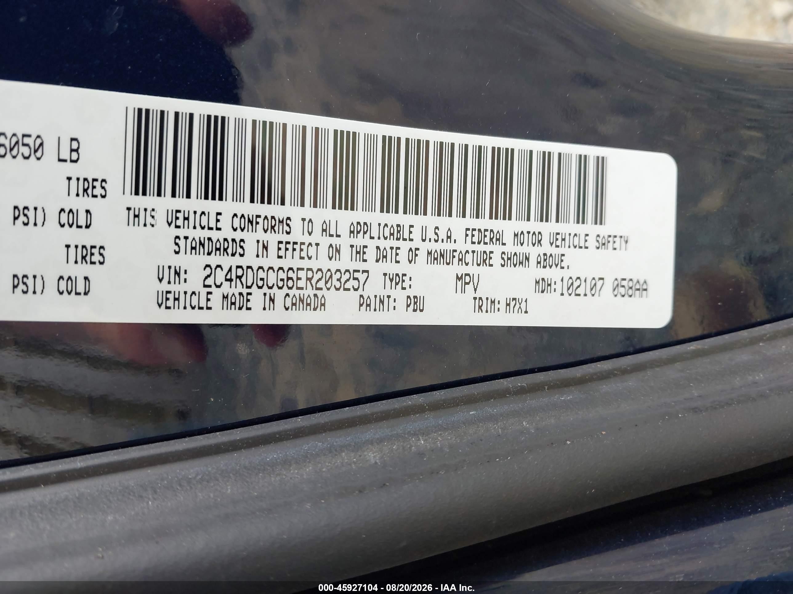 2014 Dodge Grand Caravan Sxt Blue vin: 2C4RDGCG6ER203257