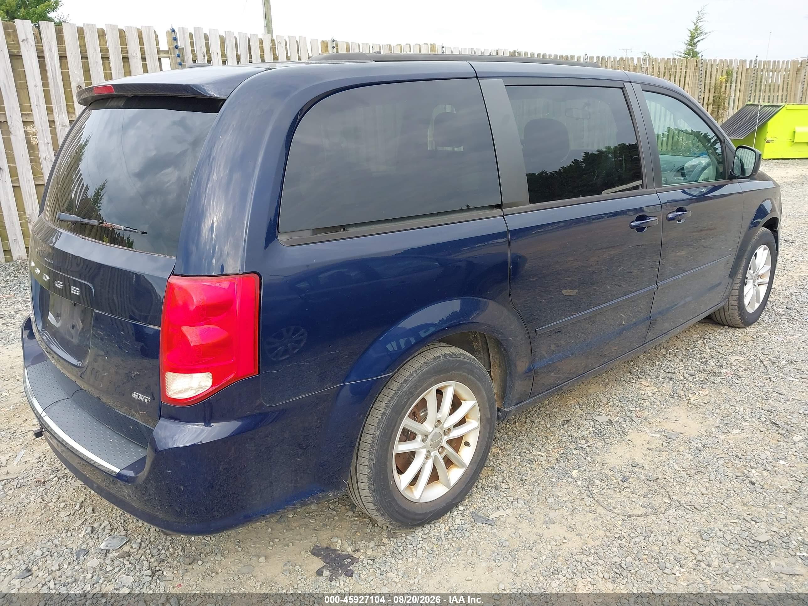 2014 Dodge Grand Caravan Sxt Blue vin: 2C4RDGCG6ER203257