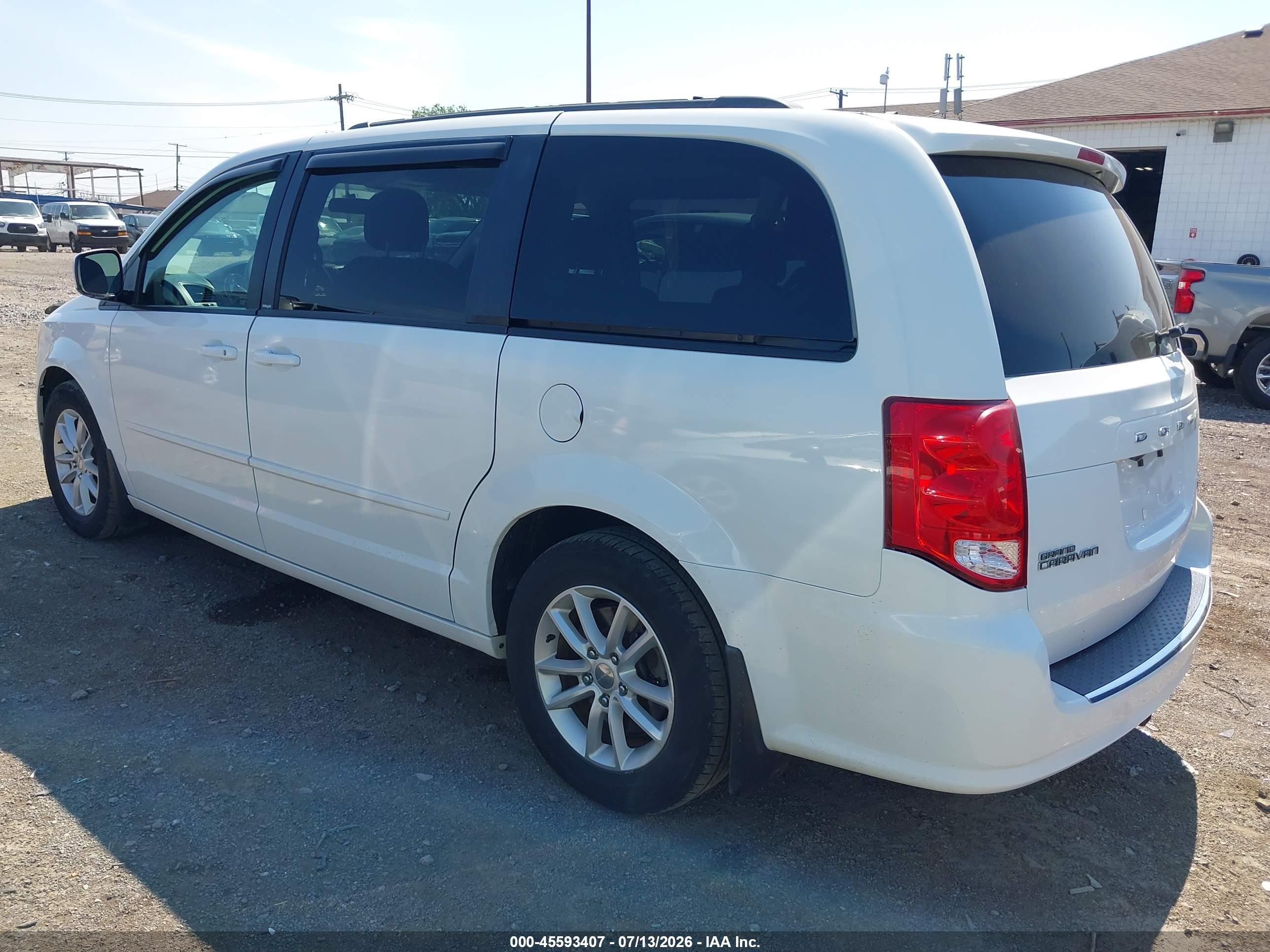 2014 Dodge Grand Caravan Sxt White vin: 2C4RDGCG6ER253186