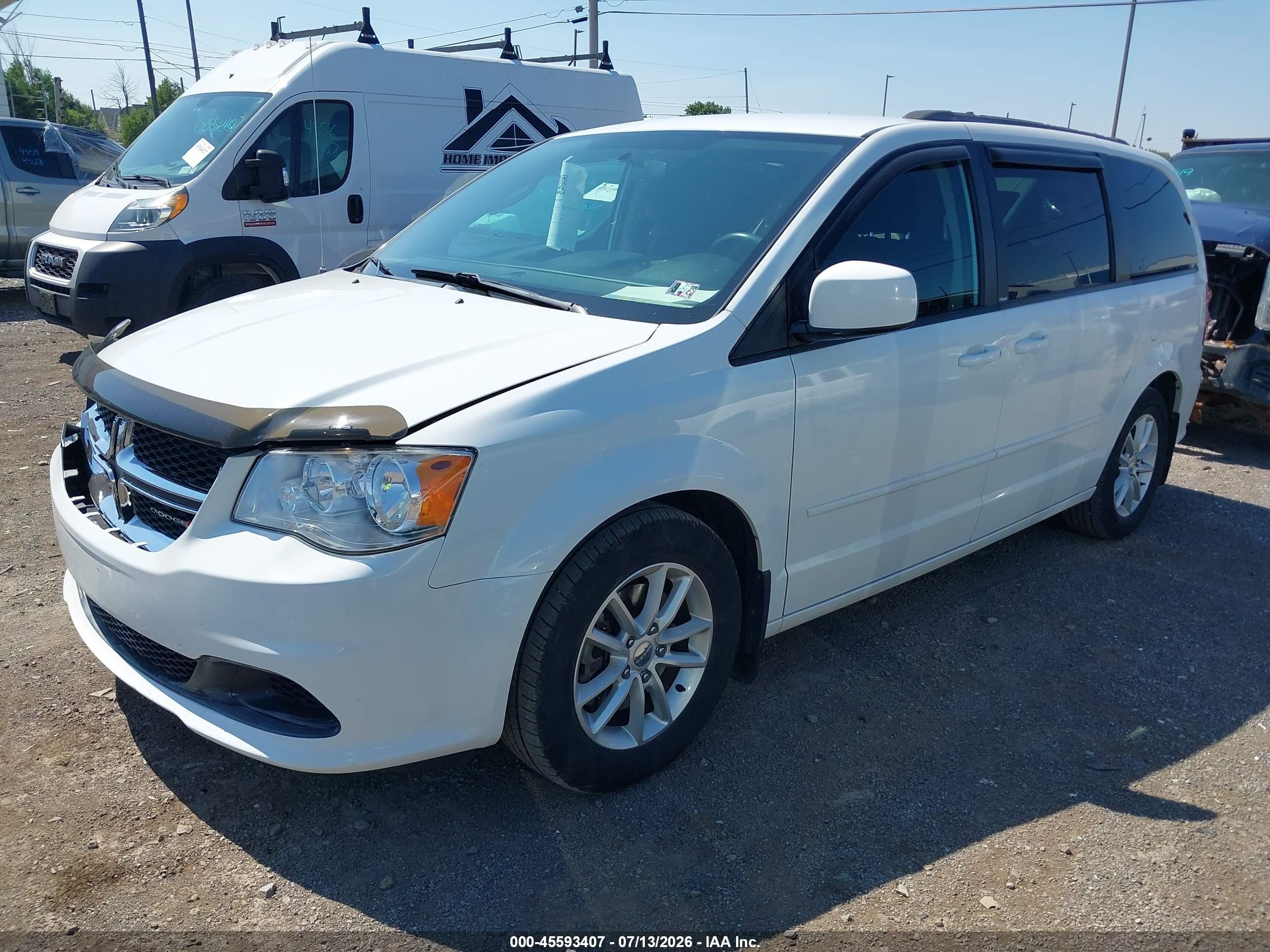 2014 Dodge Grand Caravan Sxt White vin: 2C4RDGCG6ER253186