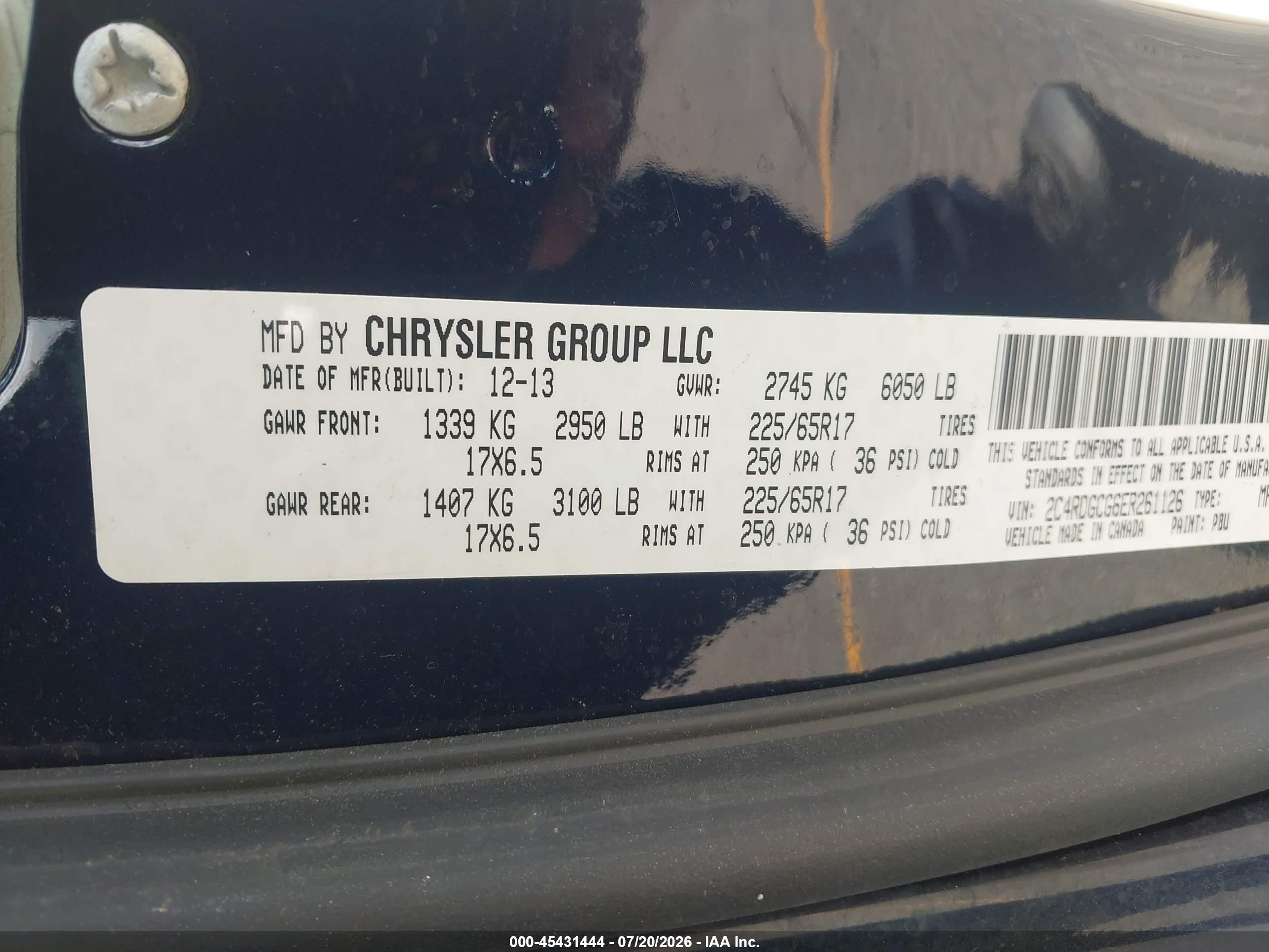 2014 Dodge Grand Caravan Sxt Blue vin: 2C4RDGCG6ER261126
