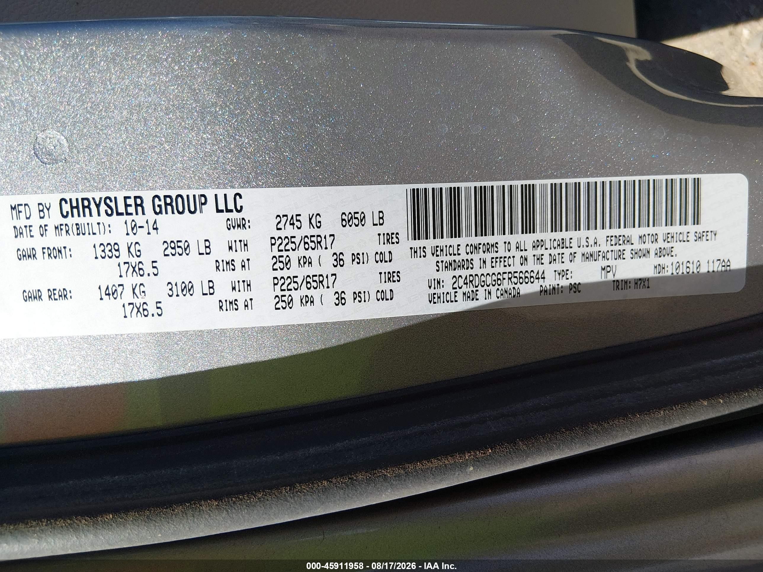 2015 Dodge Grand Caravan Sxt Silver vin: 2C4RDGCG6FR566644