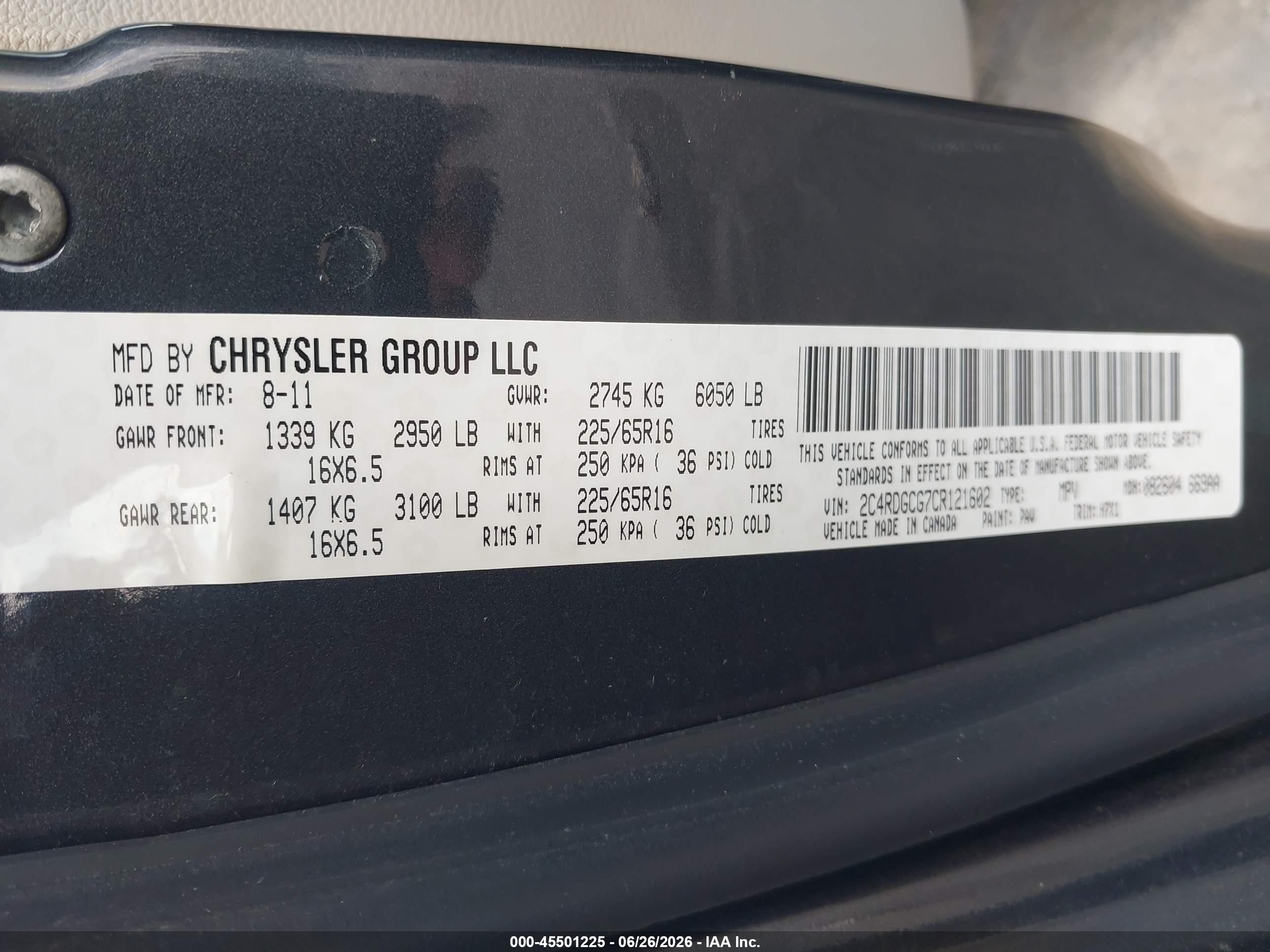 2012 Dodge Grand Caravan Sxt Gray vin: 2C4RDGCG7CR121602