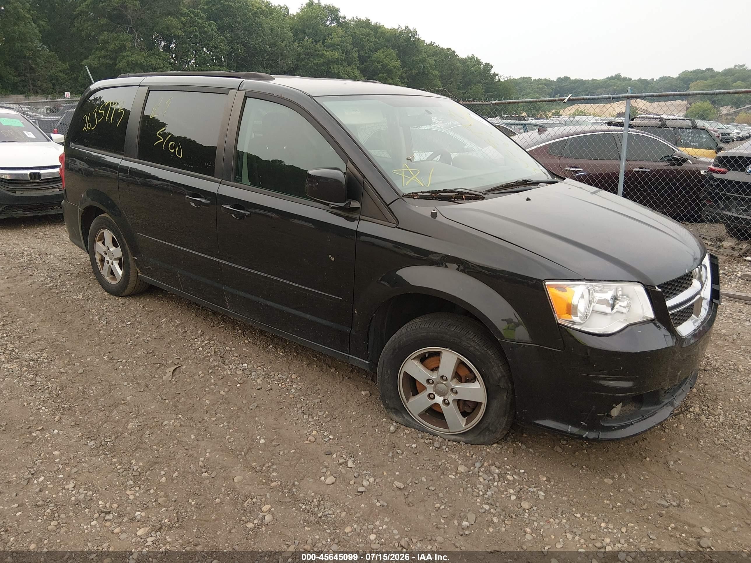 2012 Dodge Grand Caravan Sxt Black vin: 2C4RDGCG7CR173487