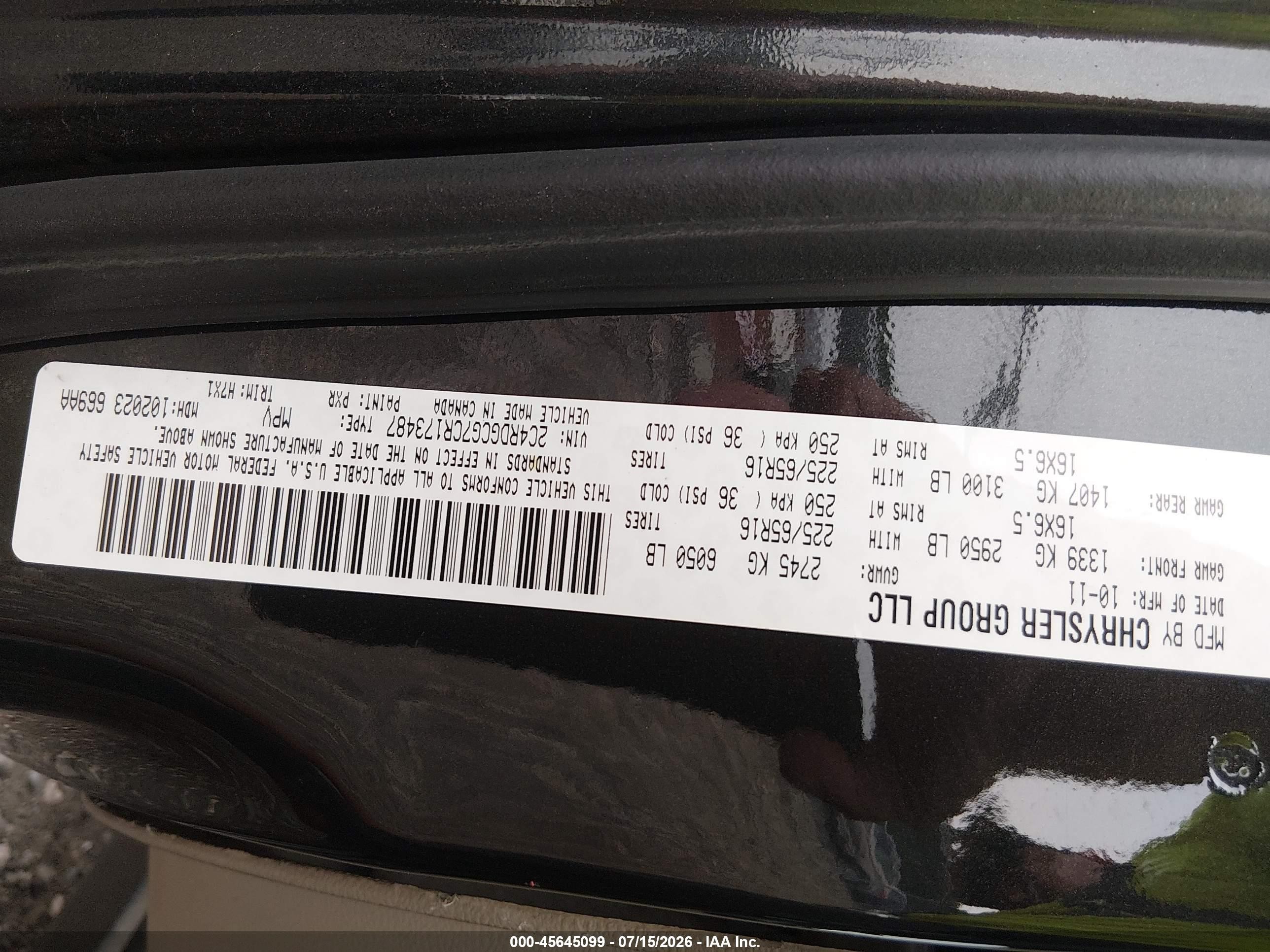 2012 Dodge Grand Caravan Sxt Black vin: 2C4RDGCG7CR173487