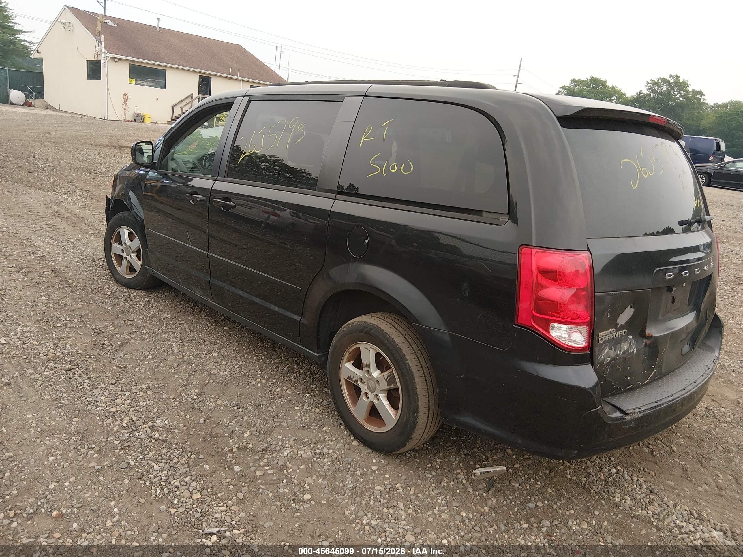 2012 Dodge Grand Caravan Sxt Black vin: 2C4RDGCG7CR173487