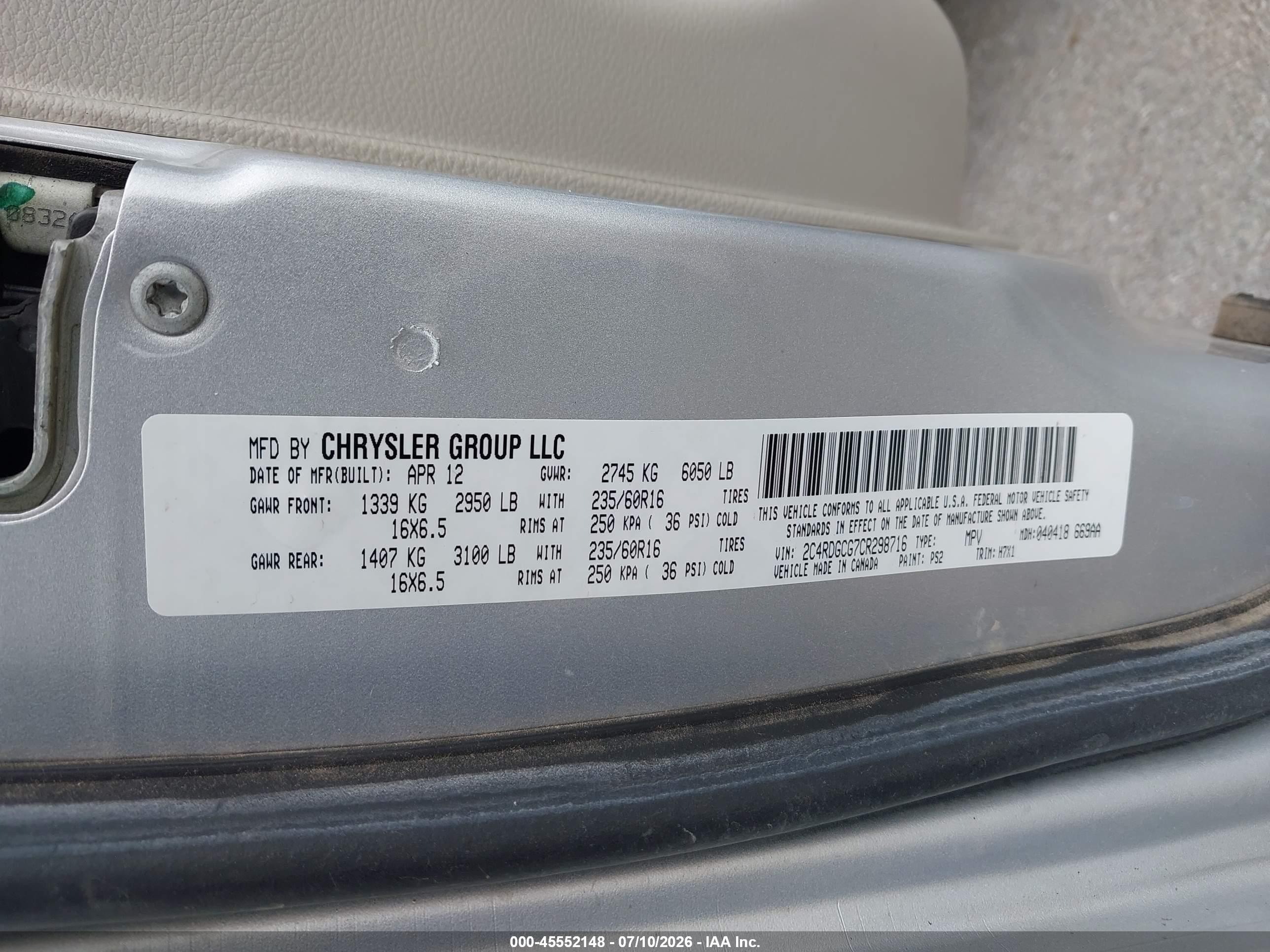 2012 Dodge Grand Caravan Sxt Silver vin: 2C4RDGCG7CR298716