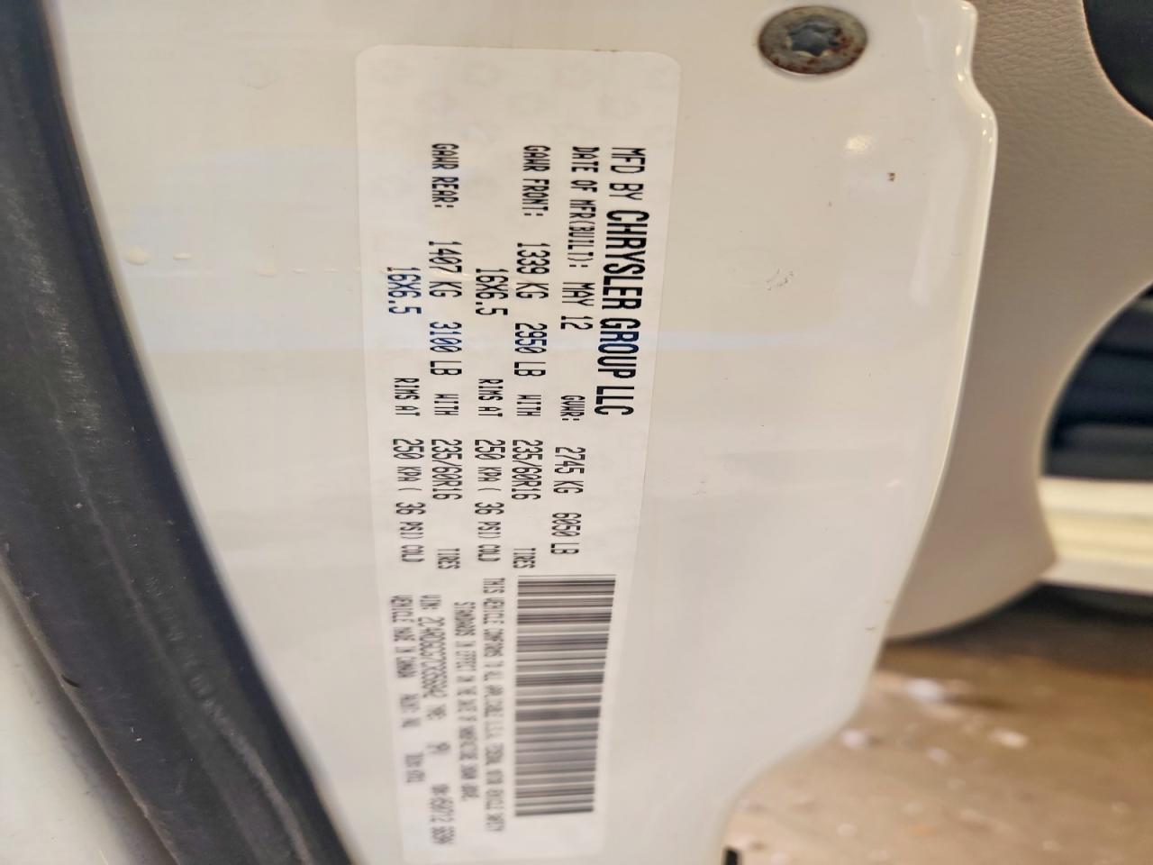 2012 Dodge Grand Caravan Sxt White vin: 2C4RDGCG7CR356842