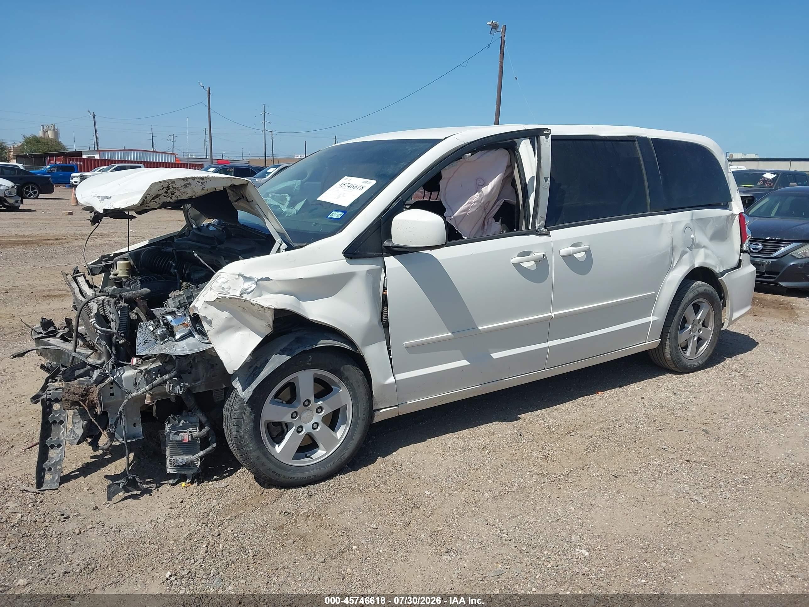 2013 Dodge Grand Caravan Sxt White vin: 2C4RDGCG7DR502545