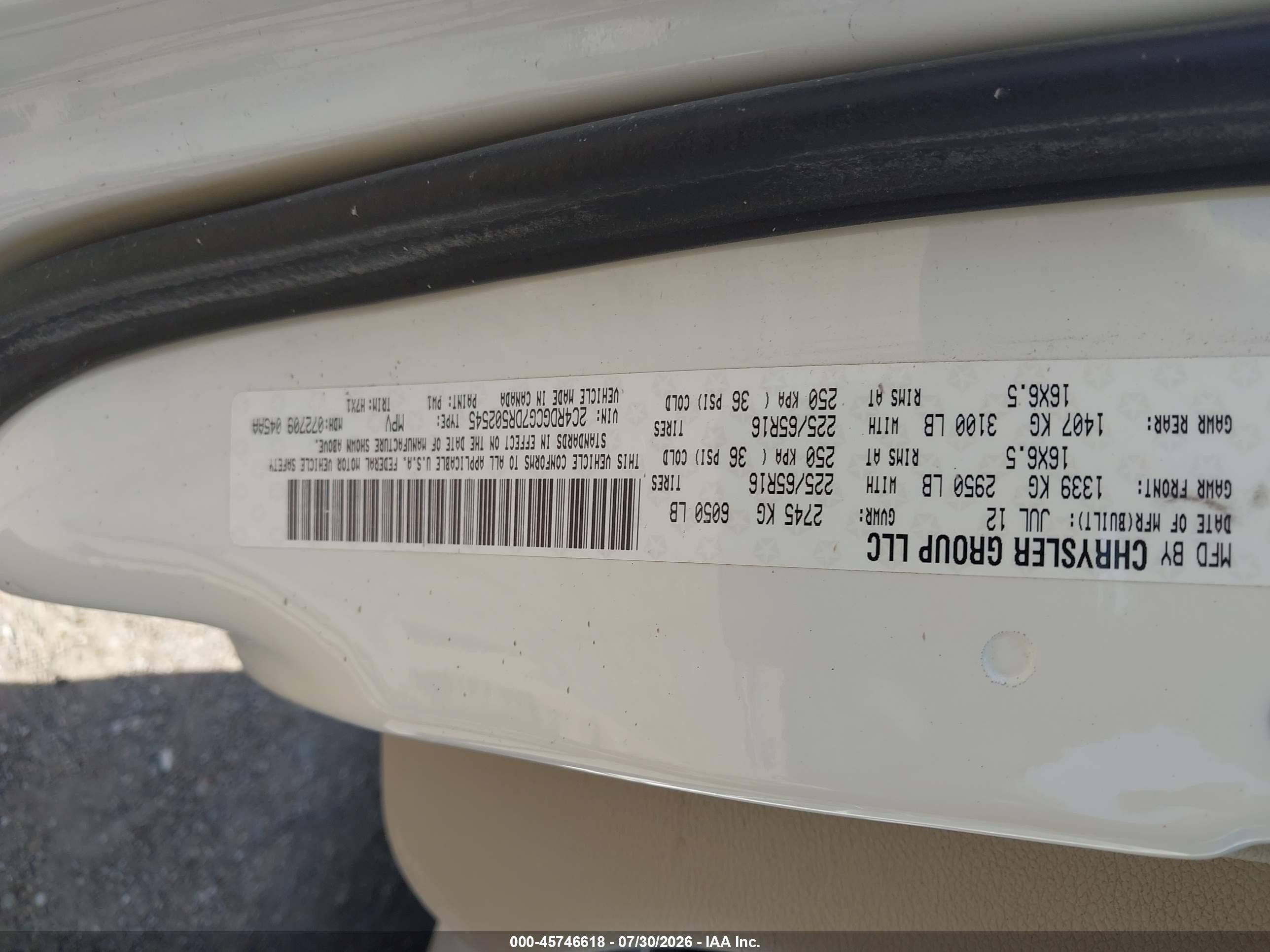 2013 Dodge Grand Caravan Sxt White vin: 2C4RDGCG7DR502545