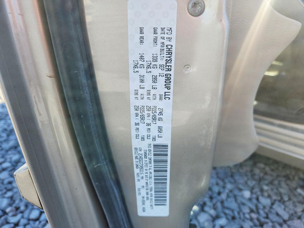 2013 Dodge Grand Caravan Sxt Beige vin: 2C4RDGCG7DR563216