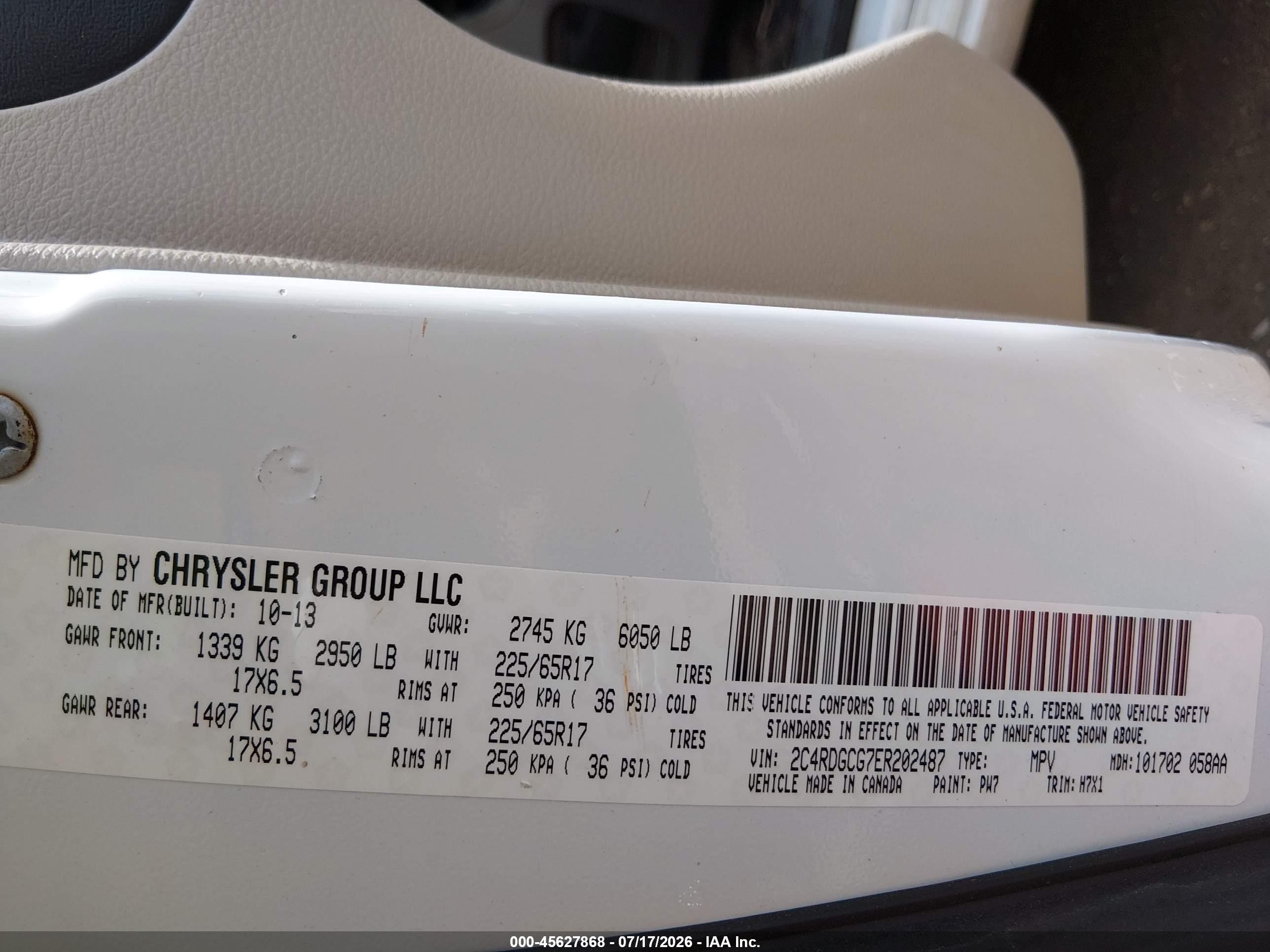 2014 Dodge Grand Caravan Sxt Белый vin: 2C4RDGCG7ER202487