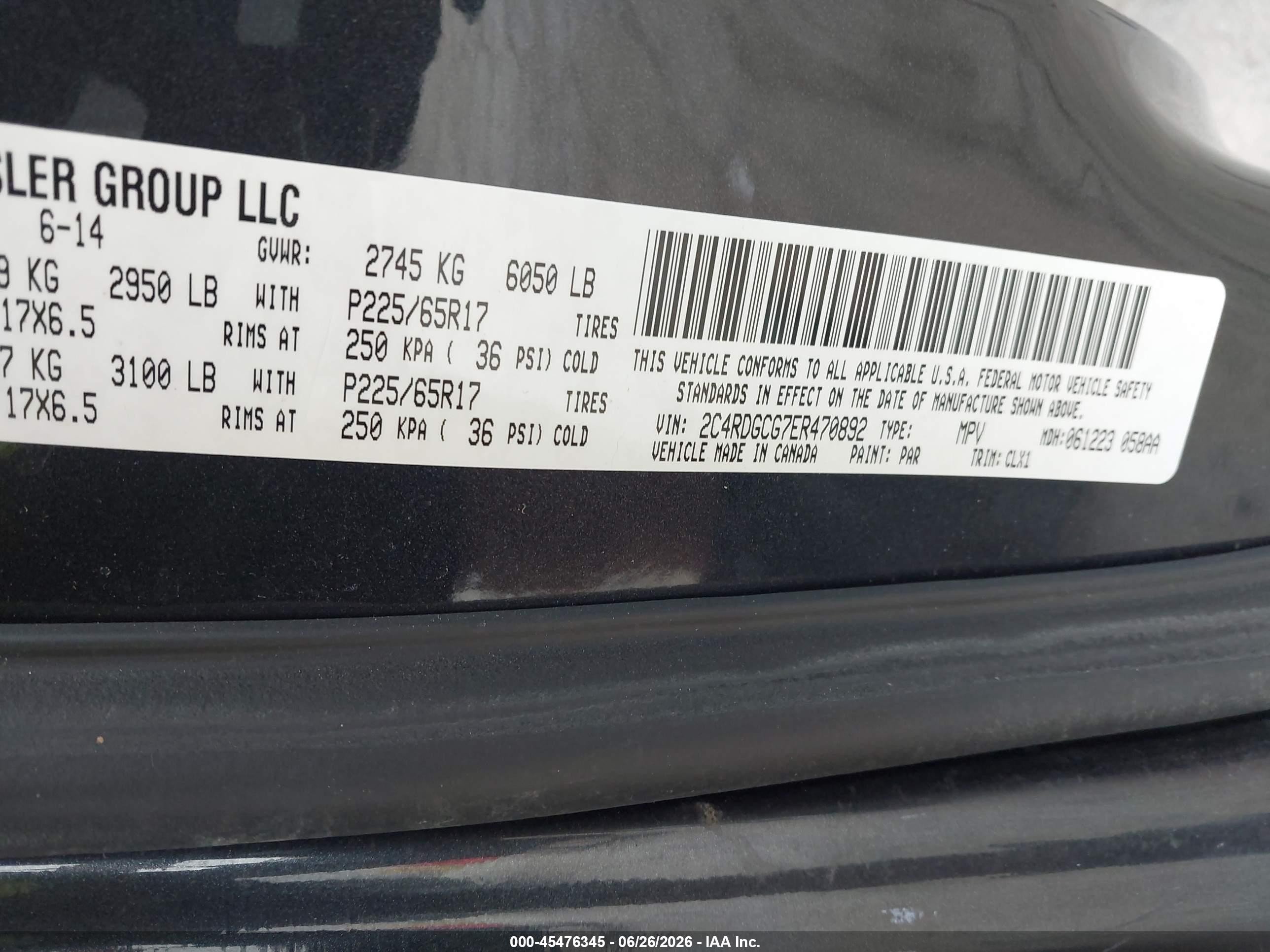 2014 Dodge Grand Caravan Sxt 30th Anniversary Light Blue vin: 2C4RDGCG7ER470892