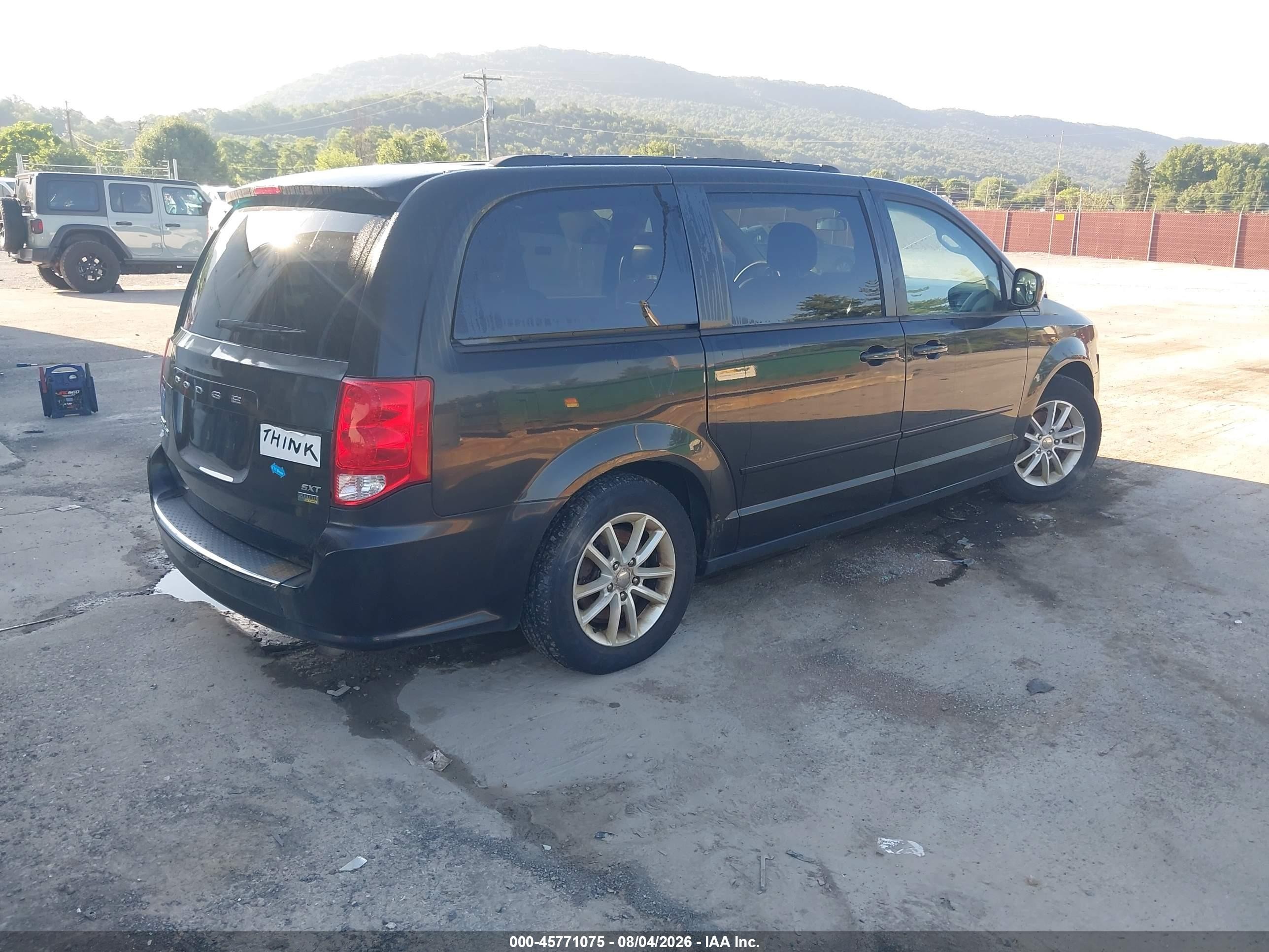 2014 Dodge Grand Caravan Sxt Black vin: 2C4RDGCG7ER476949