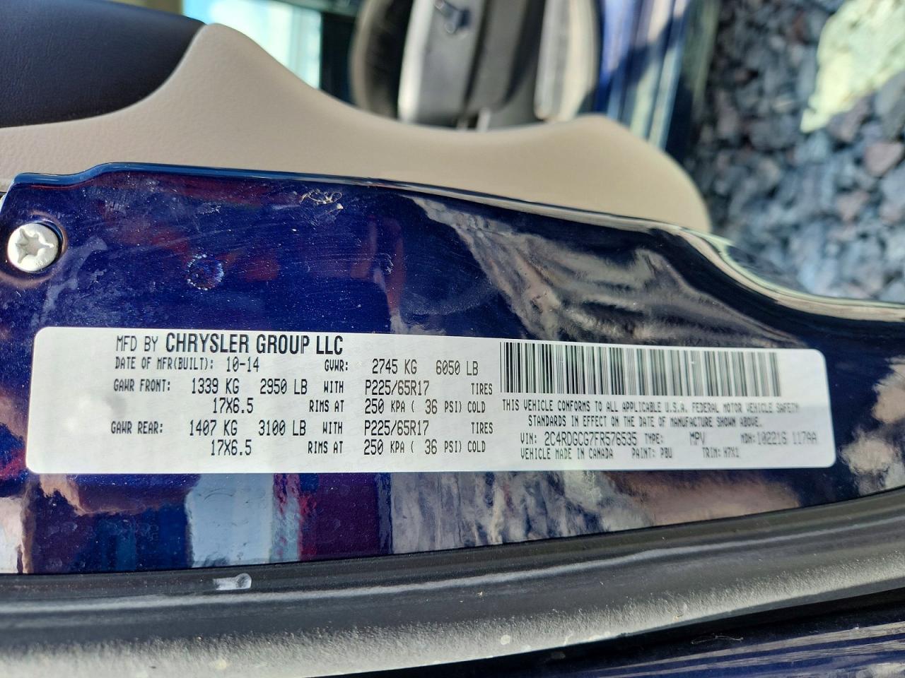 2015 Dodge Grand Caravan Sxt Blue vin: 2C4RDGCG7FR576535