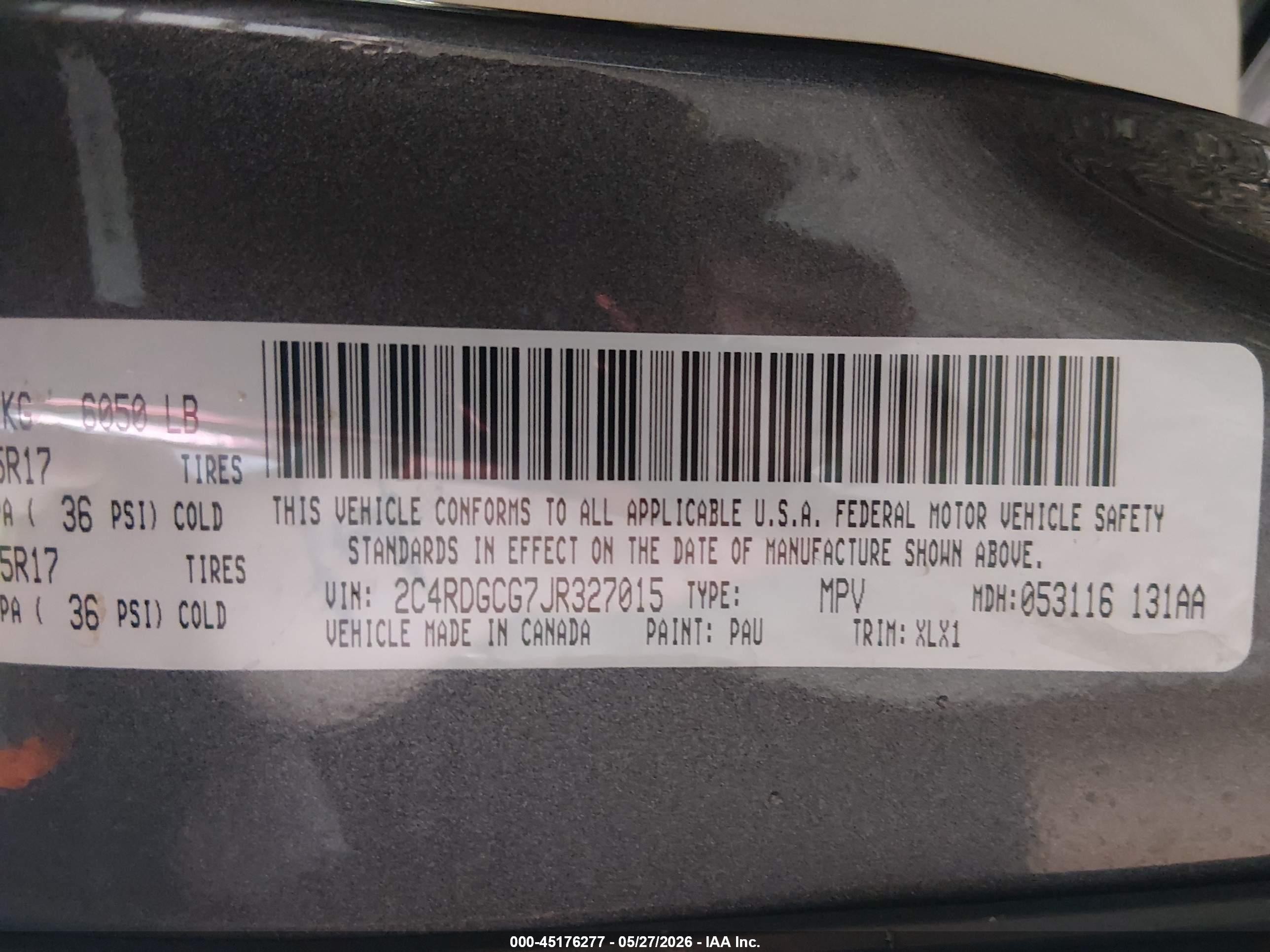 2018 Dodge Grand Caravan Sxt Gray vin: 2C4RDGCG7JR327015