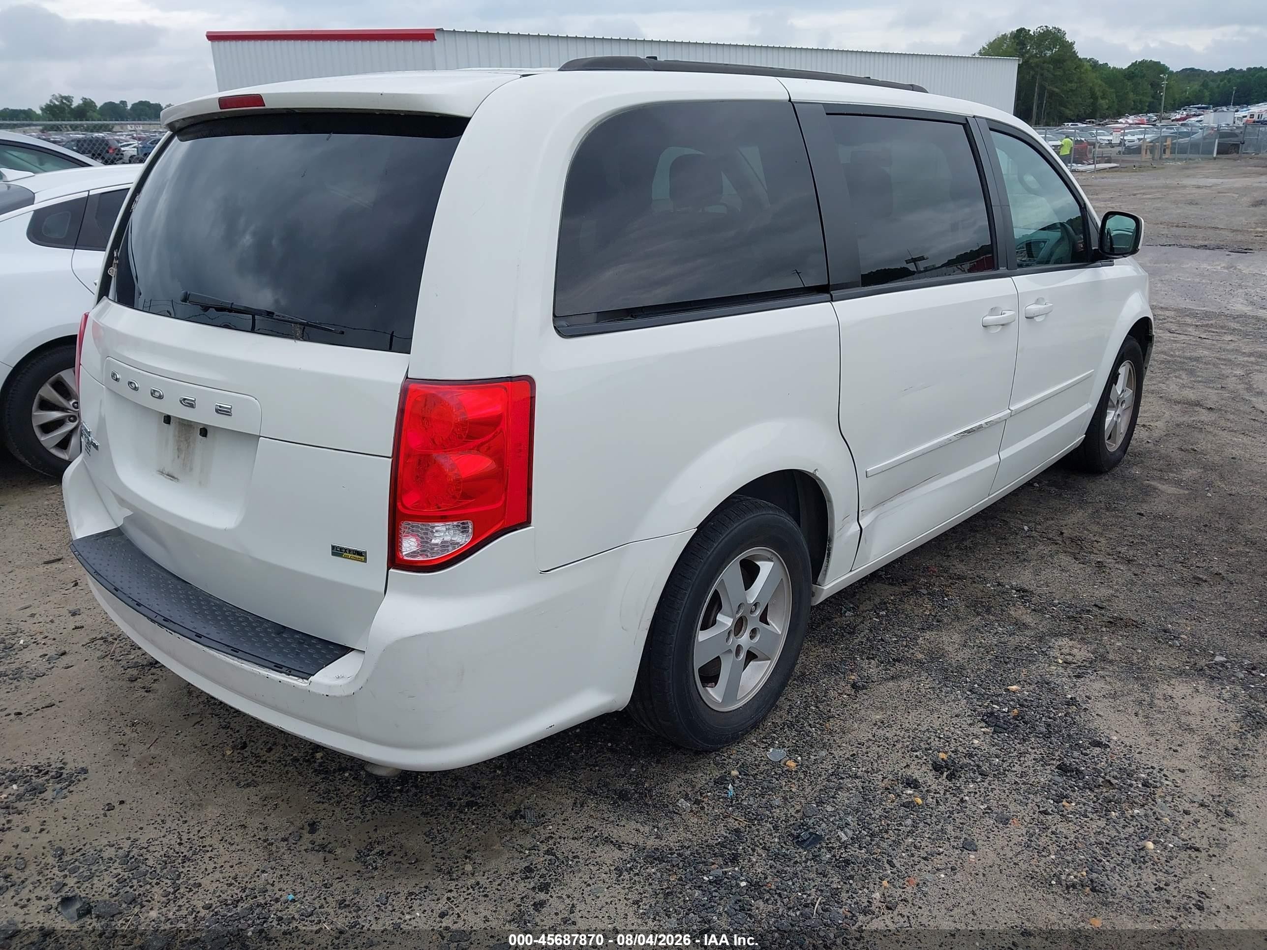 2012 Dodge Grand Caravan Sxt White vin: 2C4RDGCG8CR296246