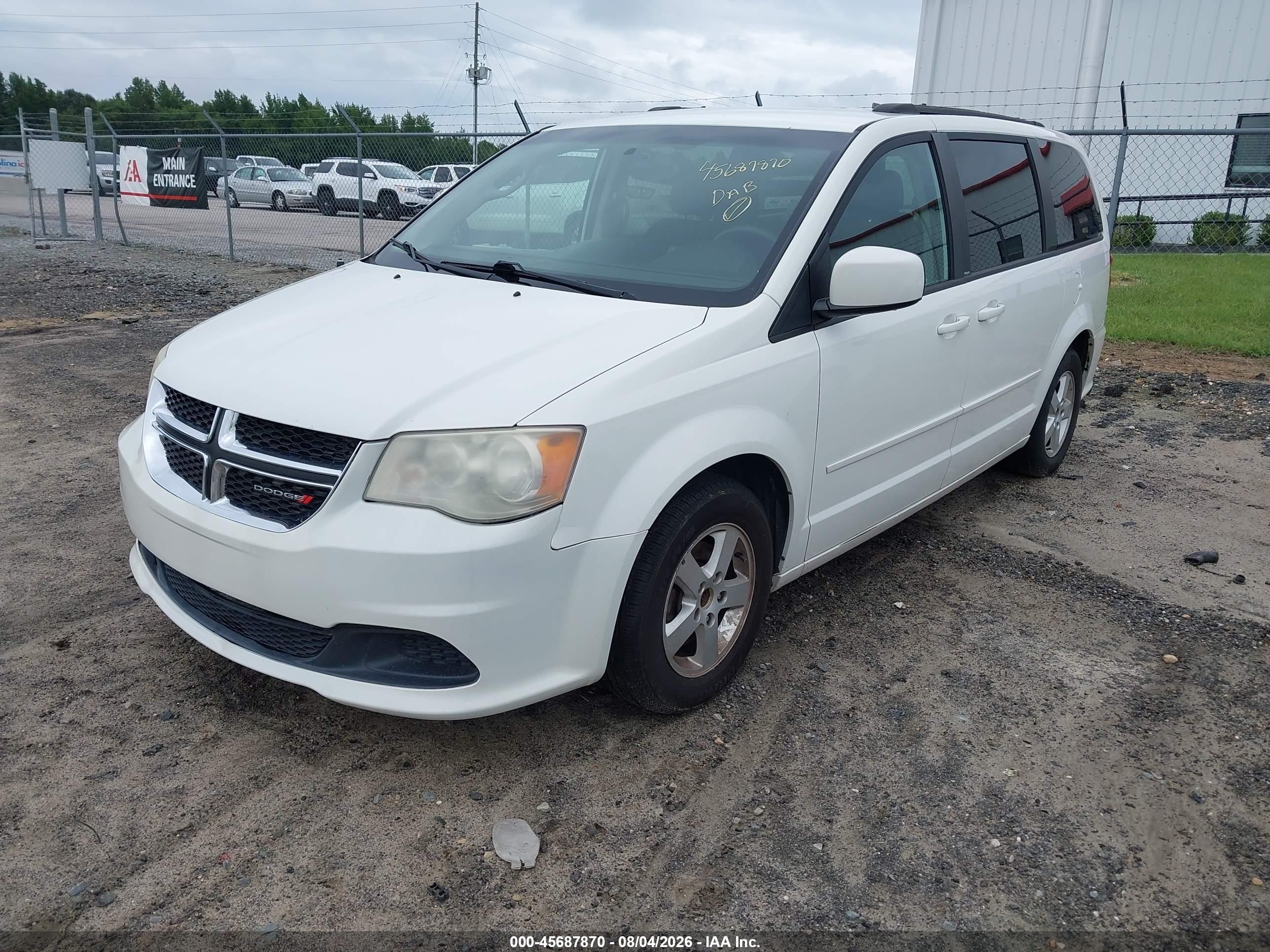 2012 Dodge Grand Caravan Sxt White vin: 2C4RDGCG8CR296246