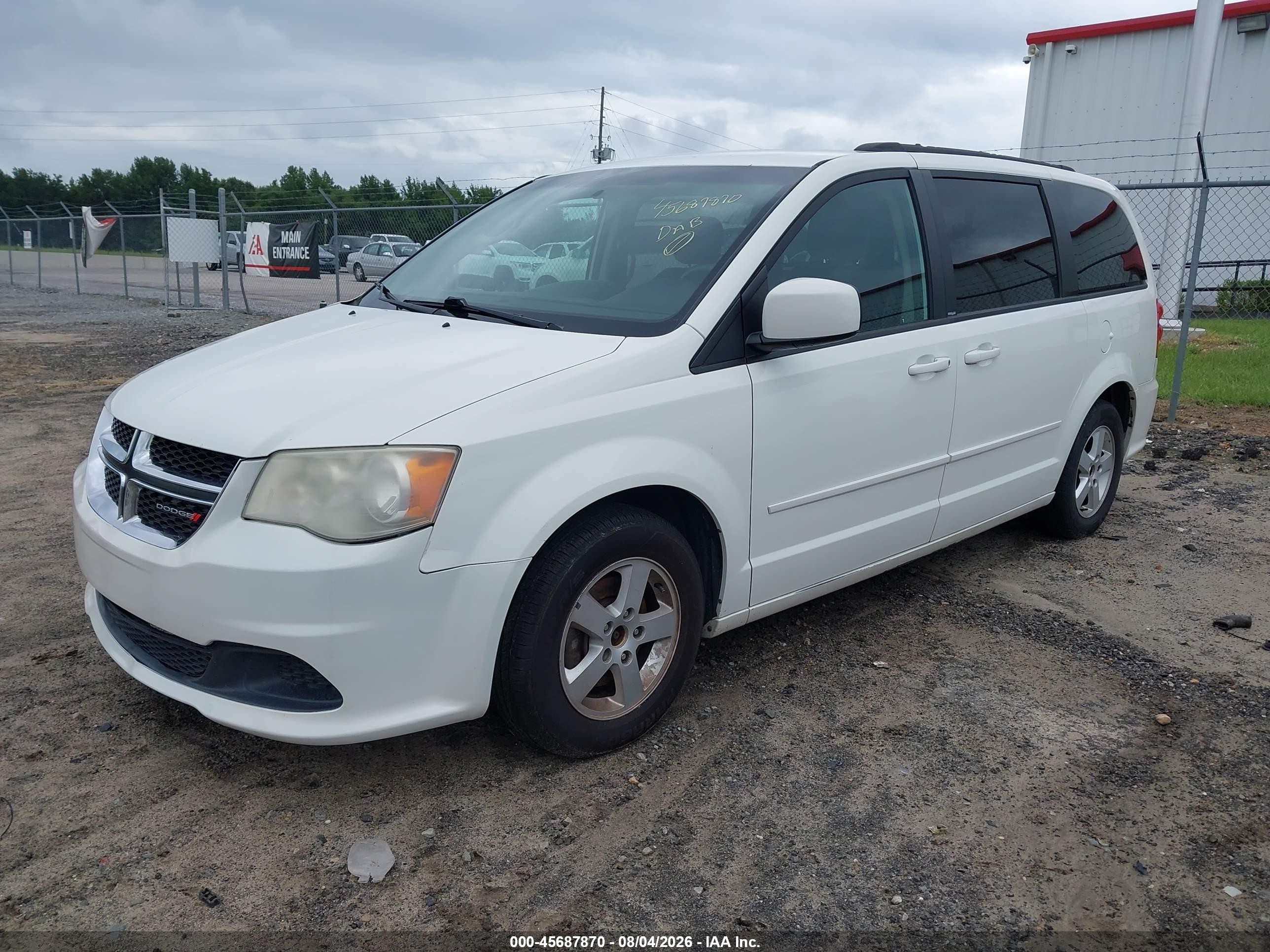 2012 Dodge Grand Caravan Sxt White vin: 2C4RDGCG8CR296246
