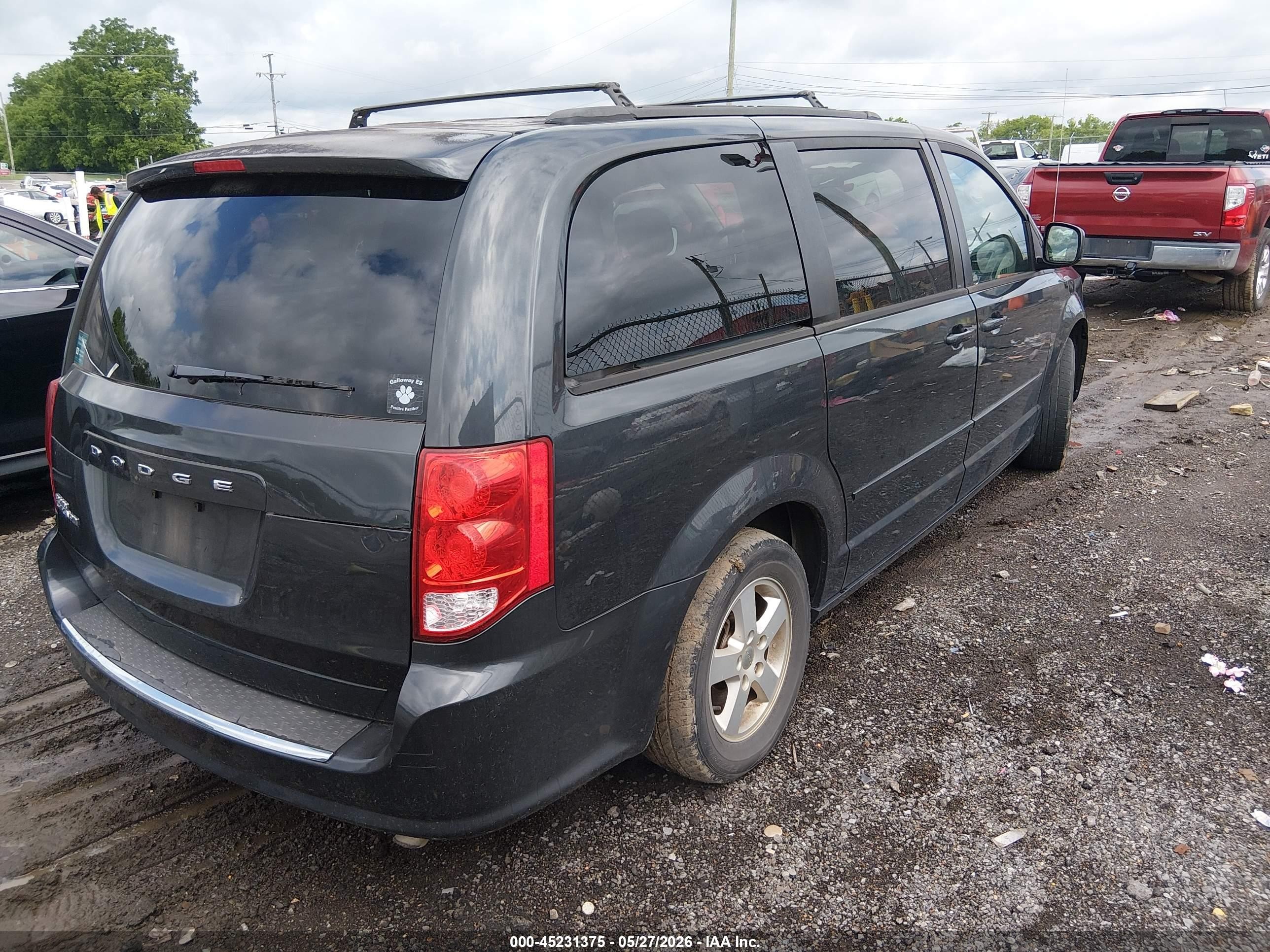 2012 Dodge Grand Caravan Sxt Black vin: 2C4RDGCG8CR385265