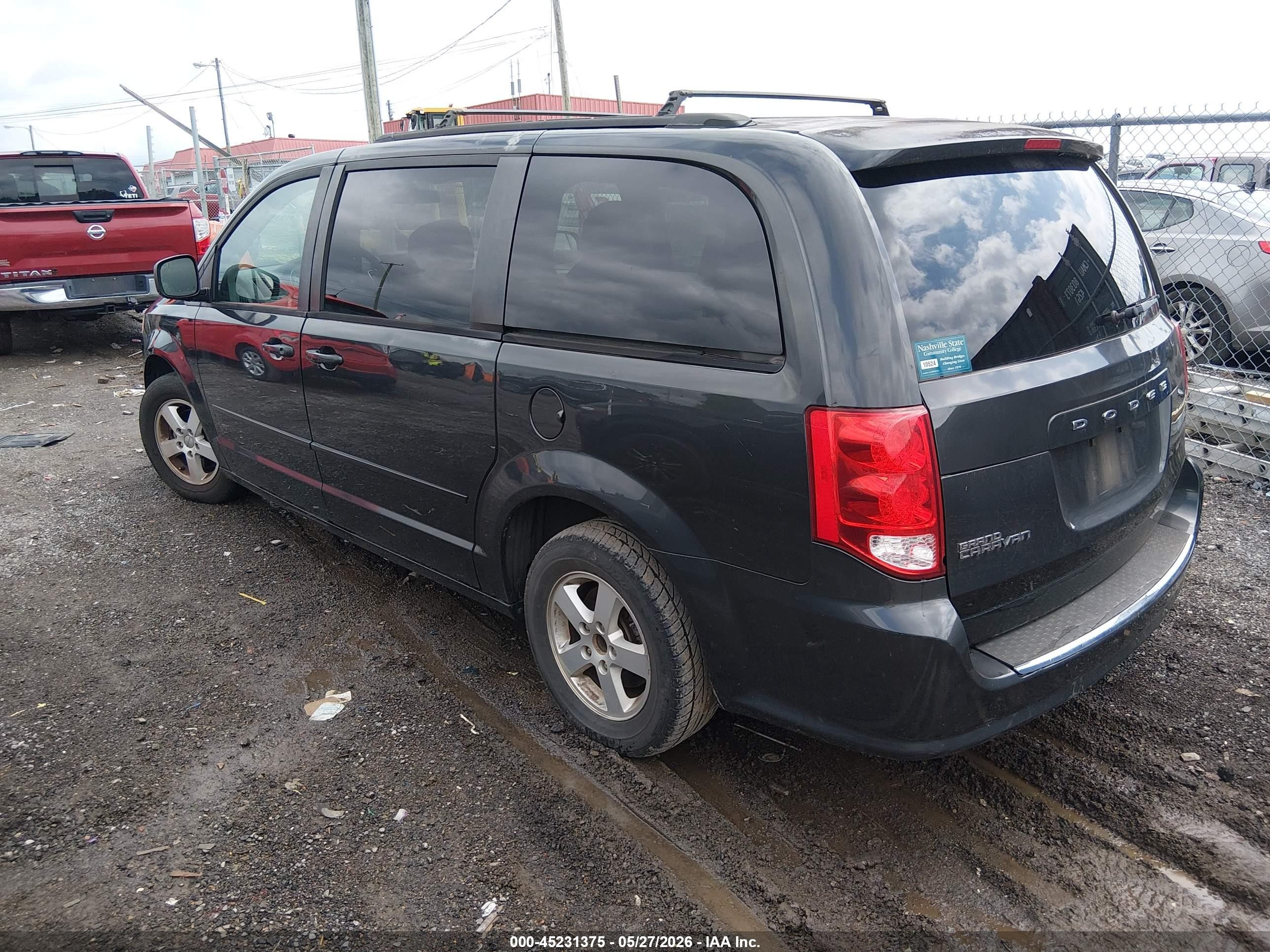 2012 Dodge Grand Caravan Sxt Black vin: 2C4RDGCG8CR385265
