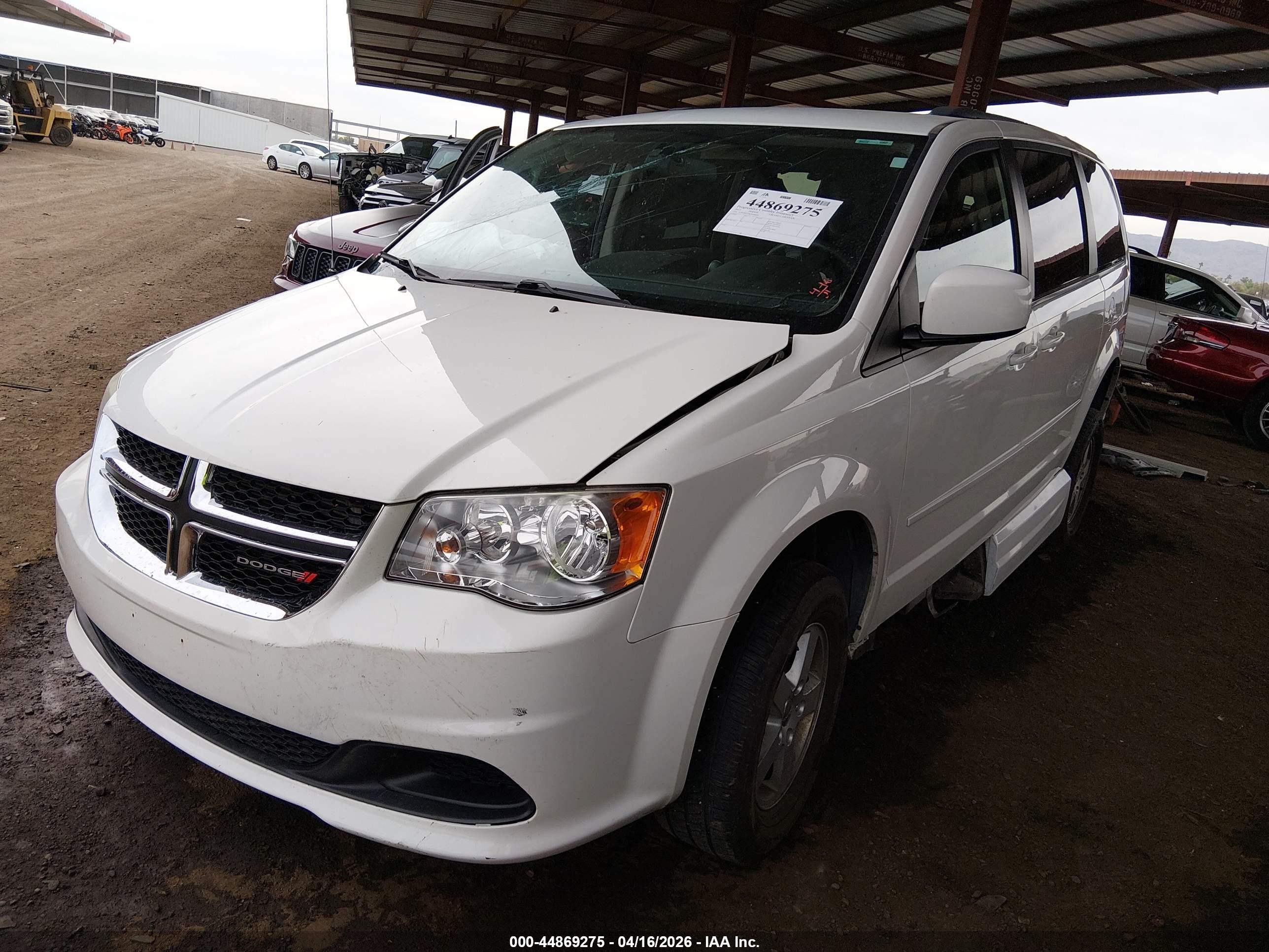 2012 Dodge Grand Caravan Sxt White vin: 2C4RDGCG8CR406499