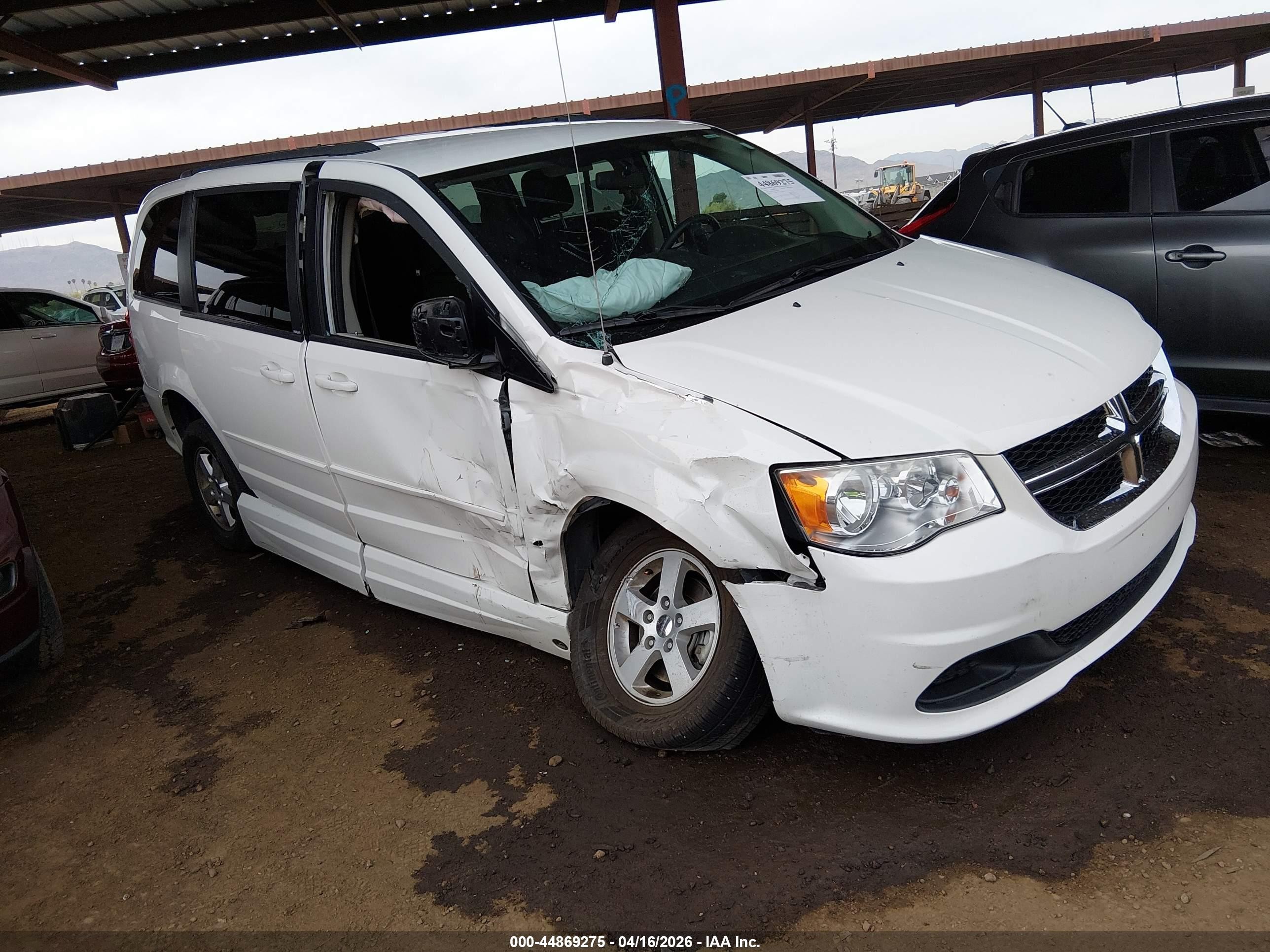 2012 Dodge Grand Caravan Sxt White vin: 2C4RDGCG8CR406499