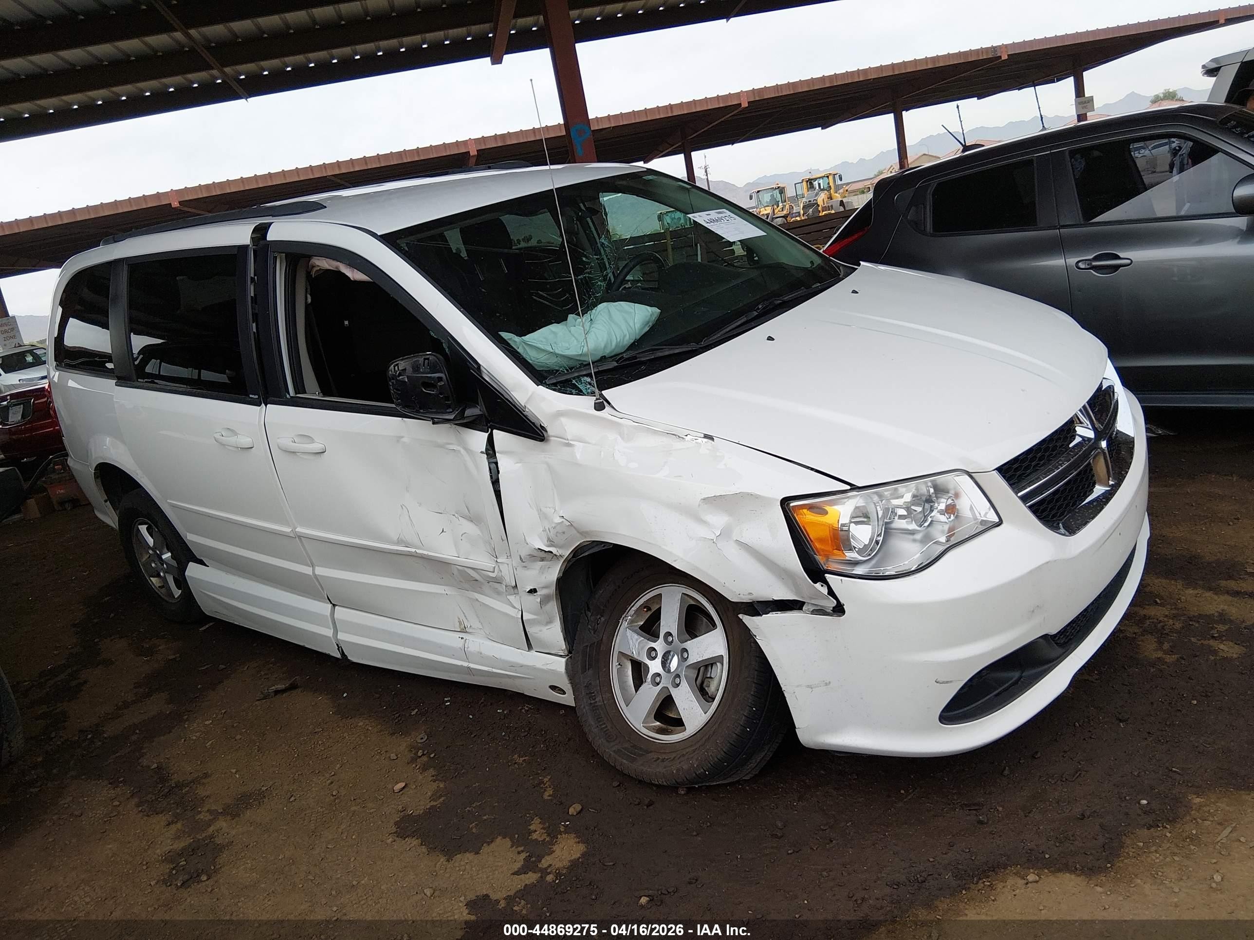 2012 Dodge Grand Caravan Sxt White vin: 2C4RDGCG8CR406499