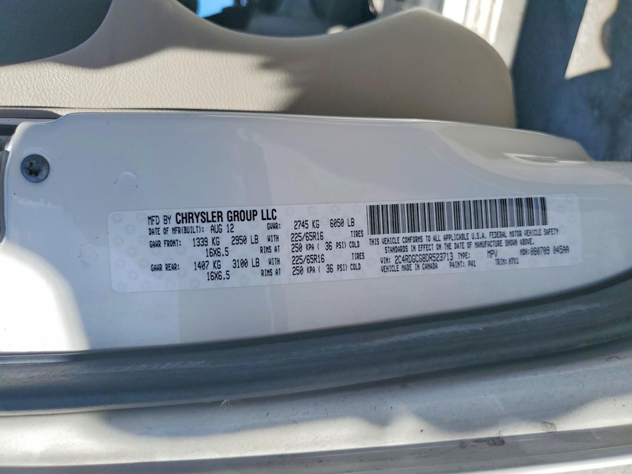 2013 Dodge Grand Caravan Sxt White vin: 2C4RDGCG8DR523713