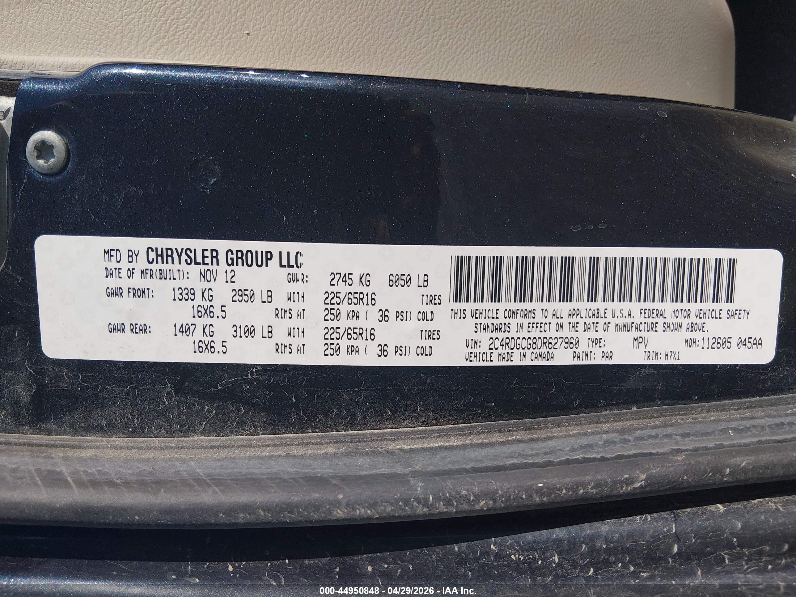2013 Dodge Grand Caravan Sxt Gray vin: 2C4RDGCG8DR627960