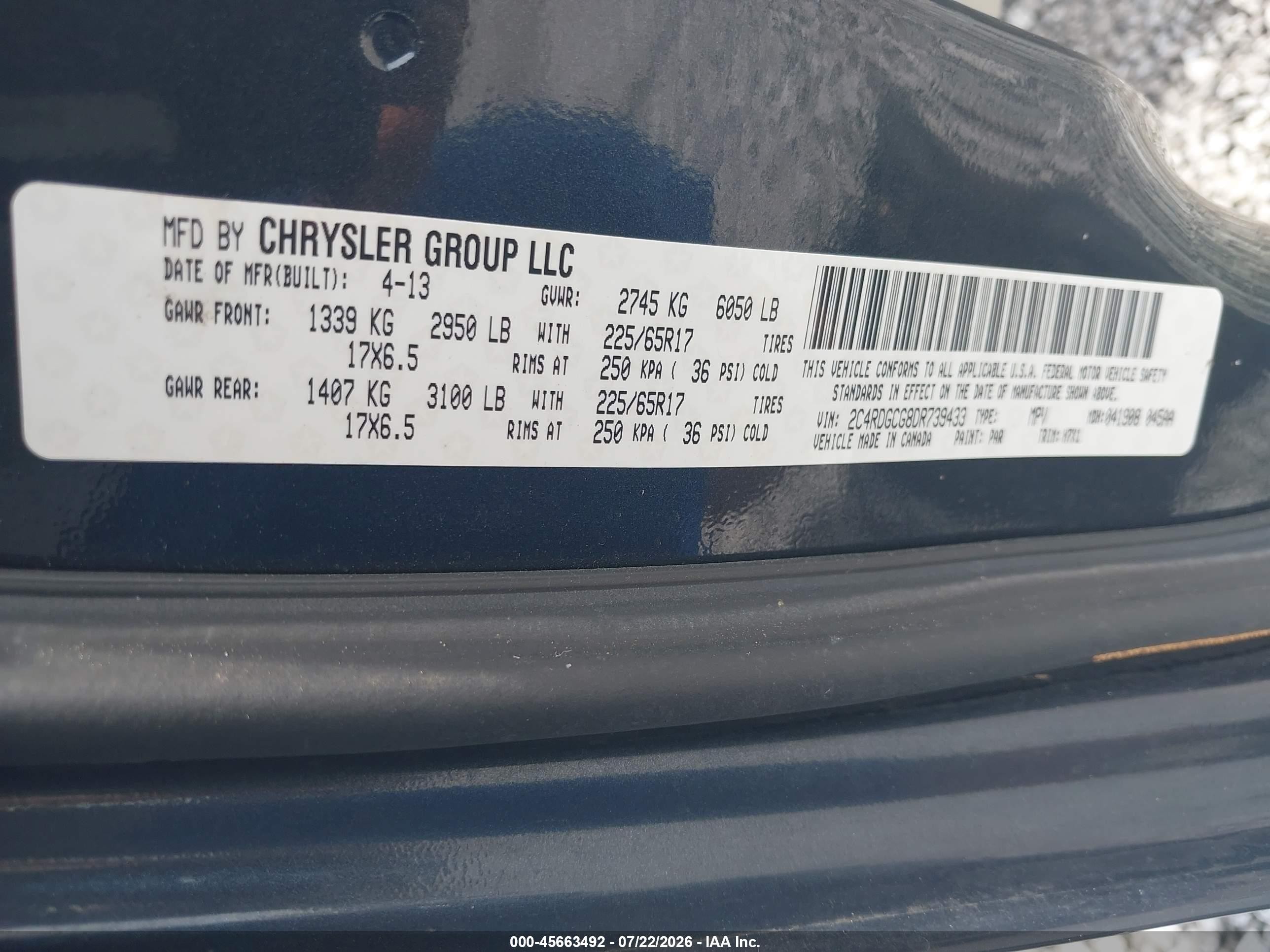2013 Dodge Grand Caravan Sxt Gray vin: 2C4RDGCG8DR739433