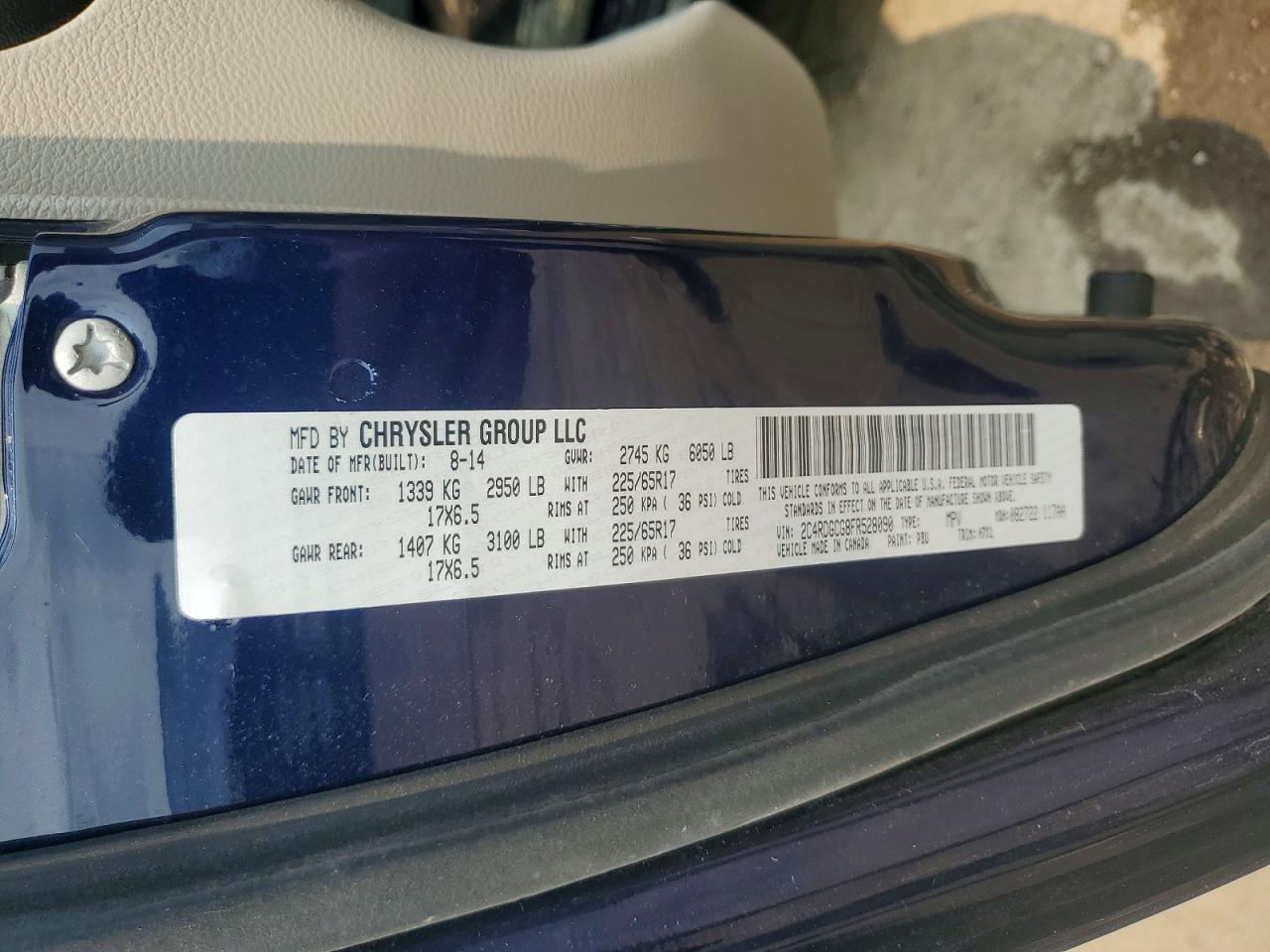 2015 Dodge Grand Caravan Sxt Blue vin: 2C4RDGCG8FR528090