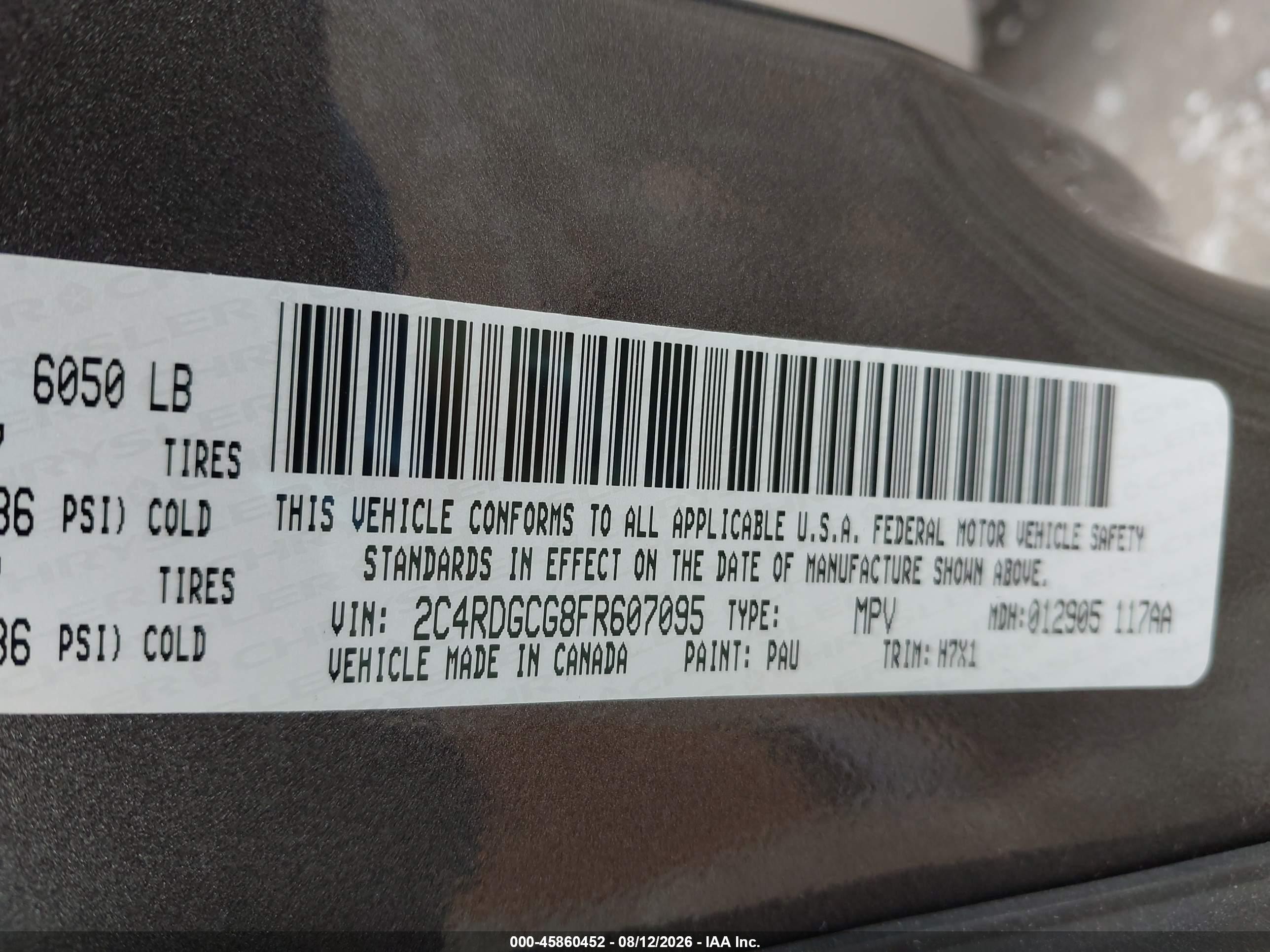 2015 Dodge Grand Caravan Sxt Gray vin: 2C4RDGCG8FR607095