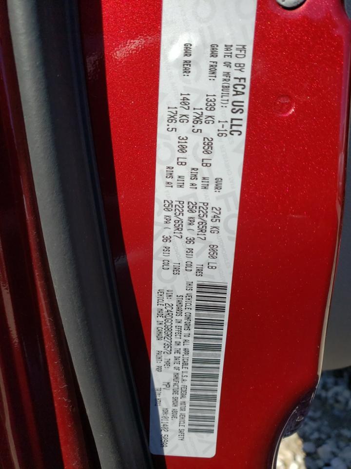 2016 Dodge Grand Caravan Sxt Red vin: 2C4RDGCG8GR273572