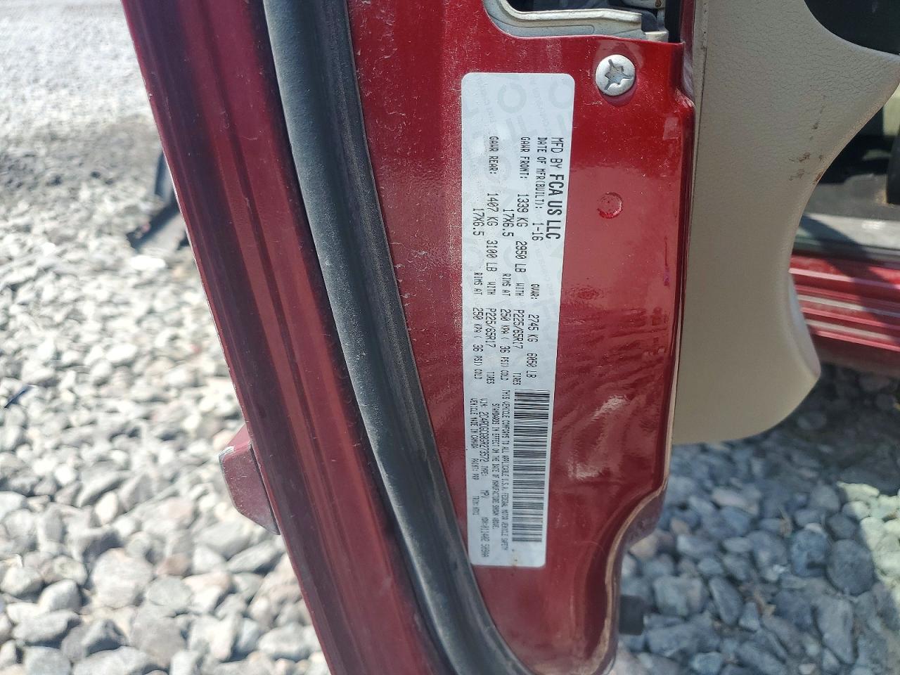 2016 Dodge Grand Caravan Sxt Burgundy vin: 2C4RDGCG8GR273572