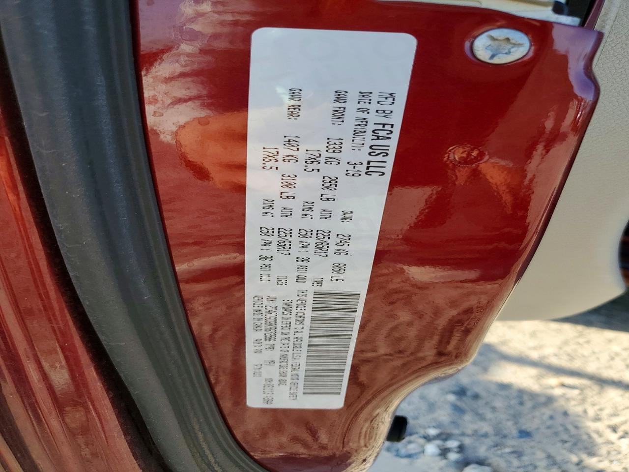 2019 Dodge Grand Caravan Sxt Бордовый vin: 2C4RDGCG8KR672586