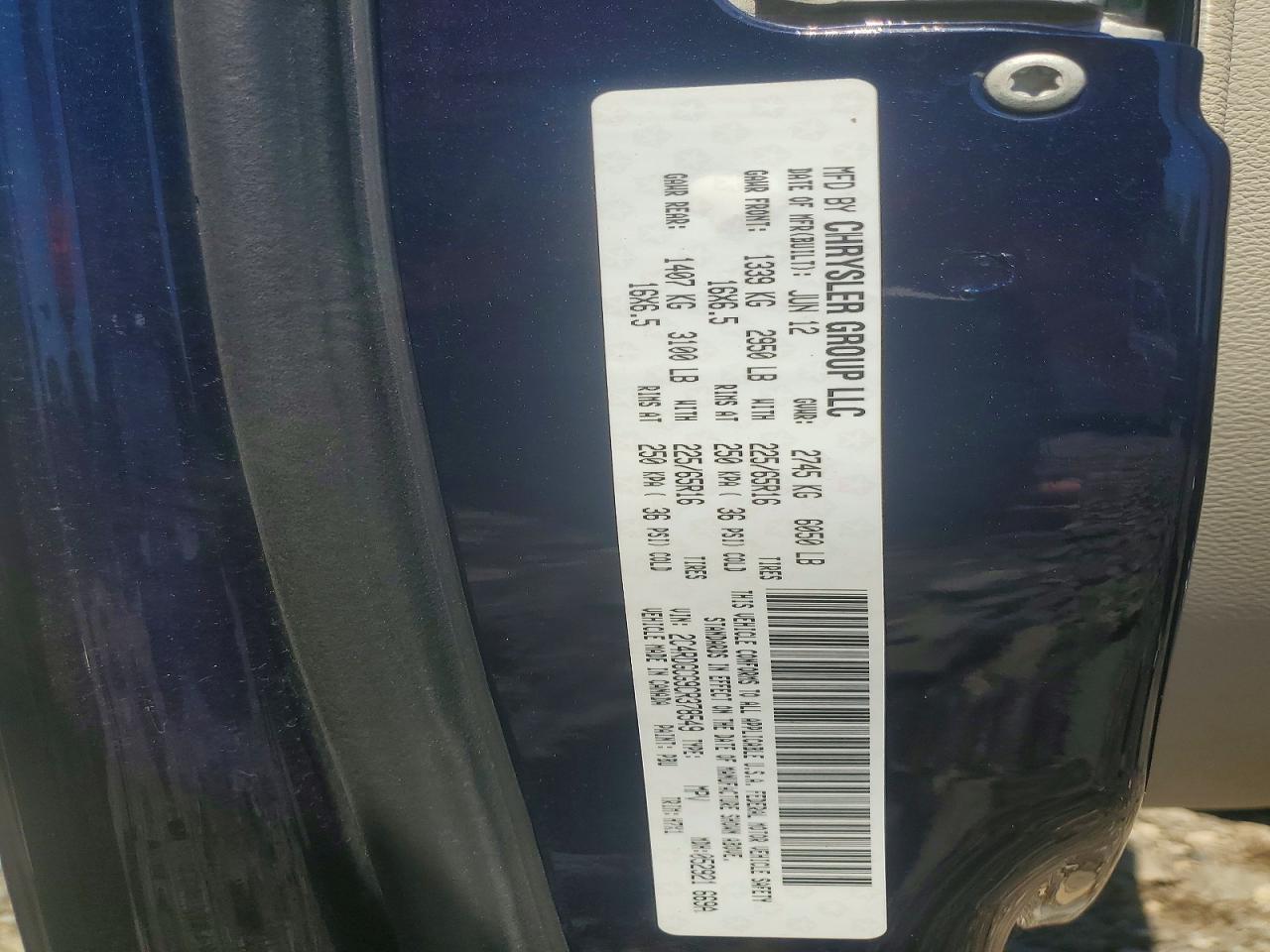 2012 Dodge Grand Caravan Sxt Blue vin: 2C4RDGCG9CR378549
