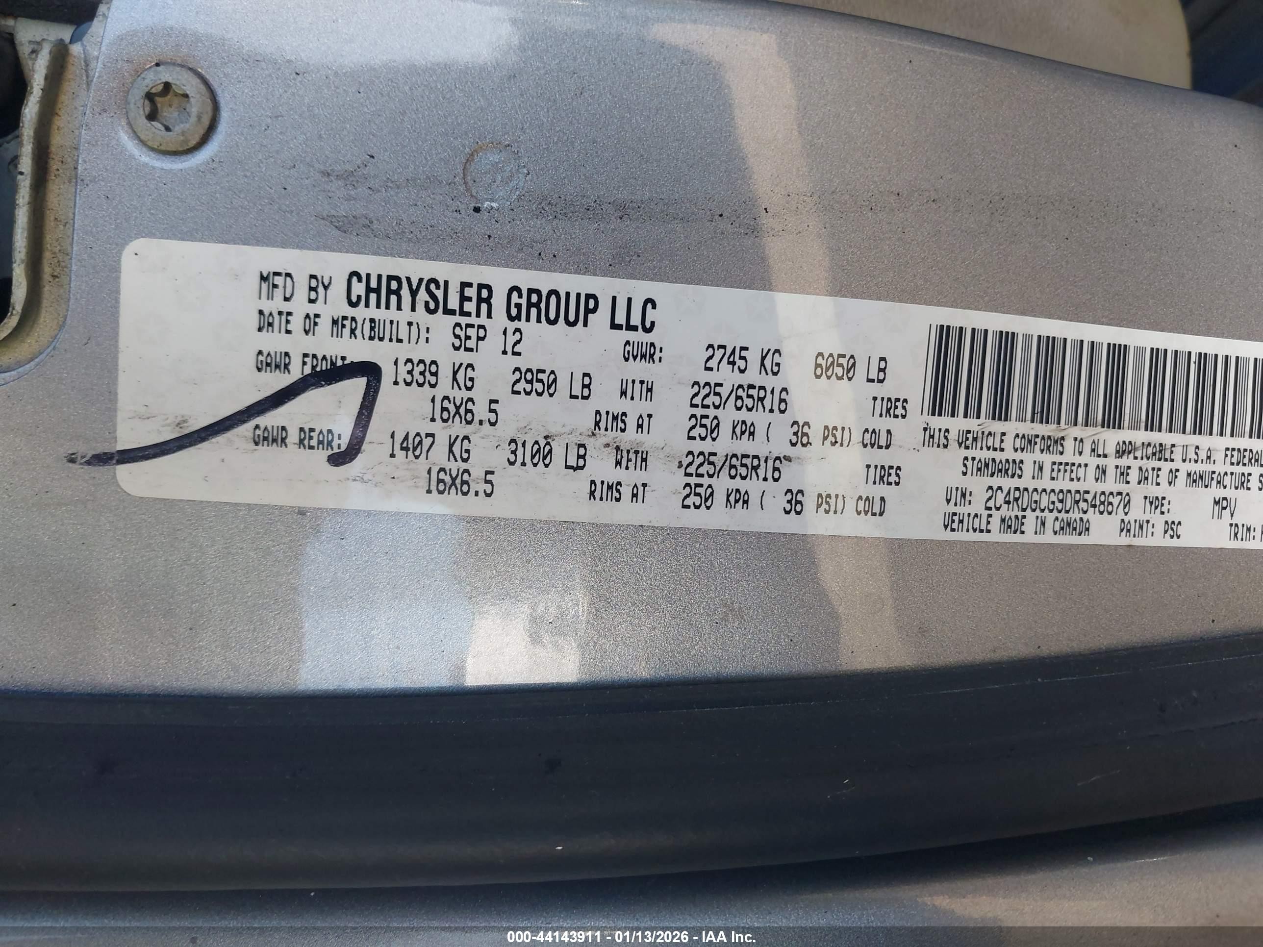 2013 Dodge Grand Caravan Sxt Gray vin: 2C4RDGCG9DR548670