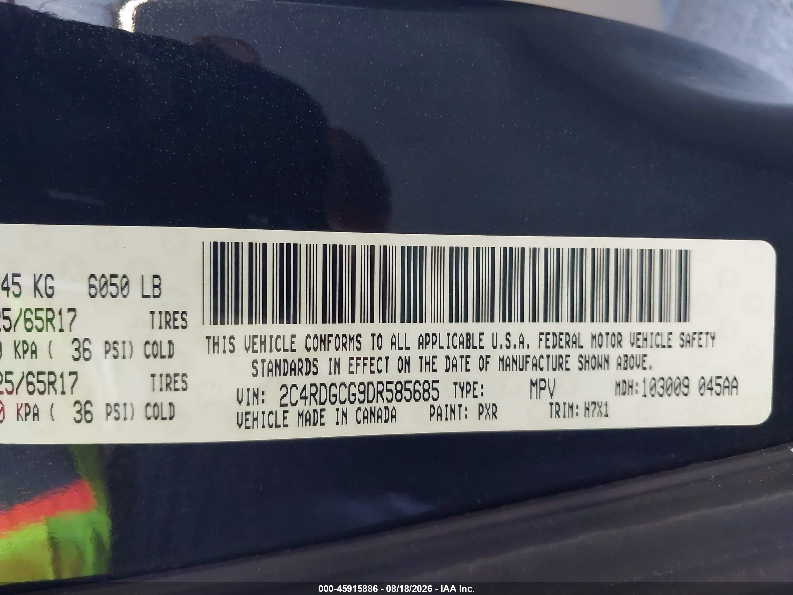 2013 Dodge Grand Caravan Sxt Black vin: 2C4RDGCG9DR585685